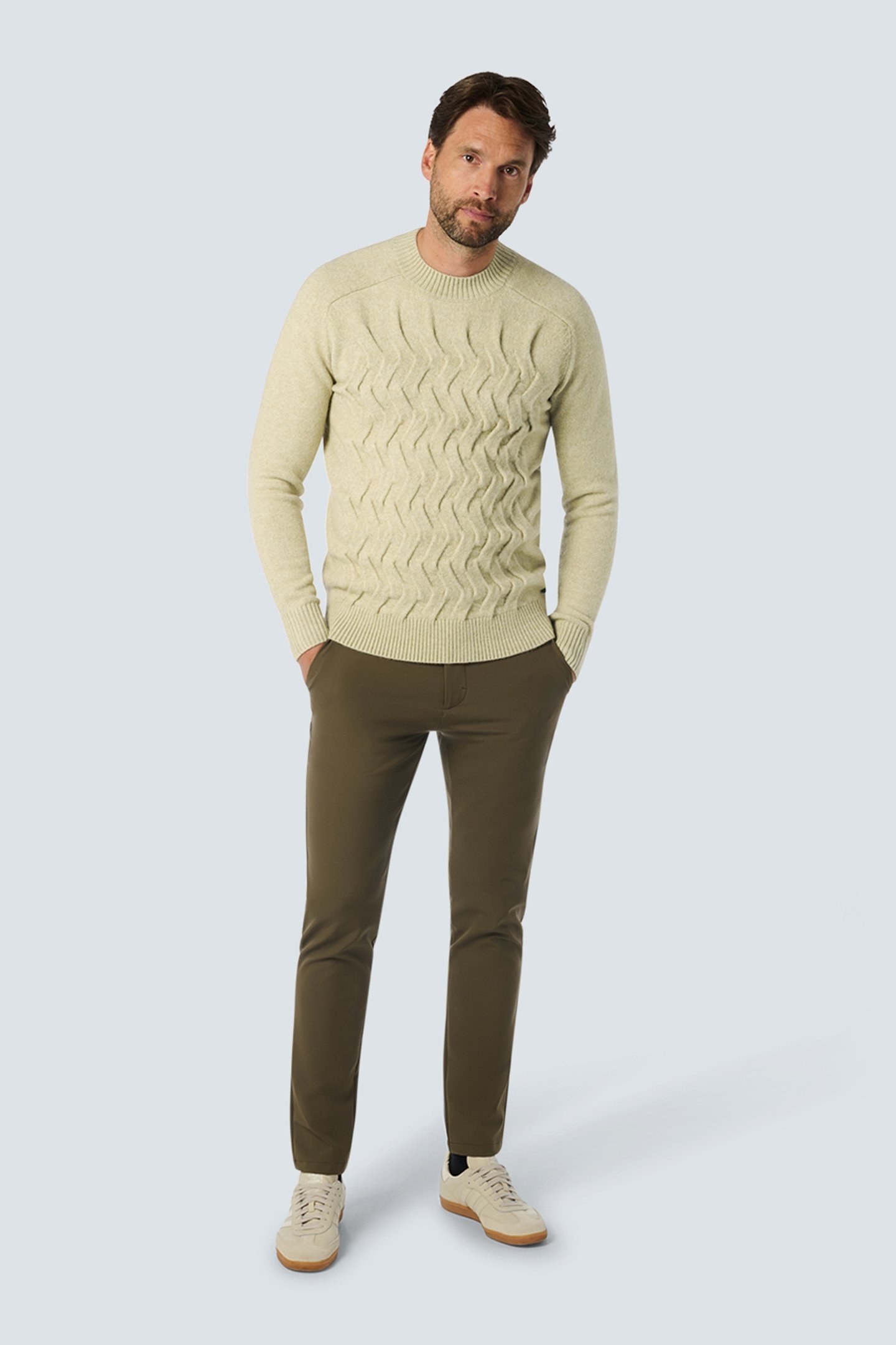 PULLOVER CREWNECK 2 COLOURED JACQUARD WITH WOOL CEMENT 3