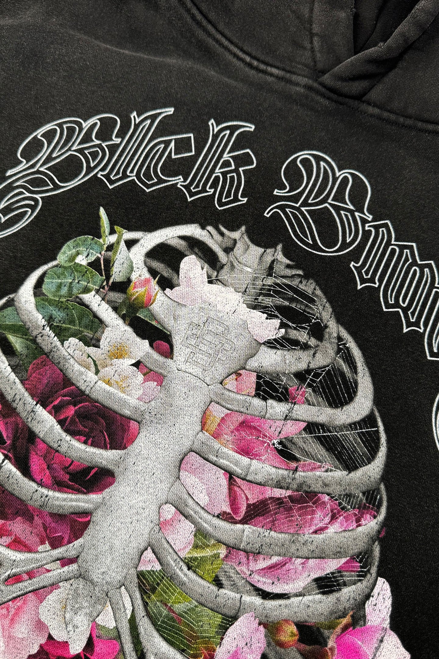 RIBCAGE HOODIE WASHED BLACK 5