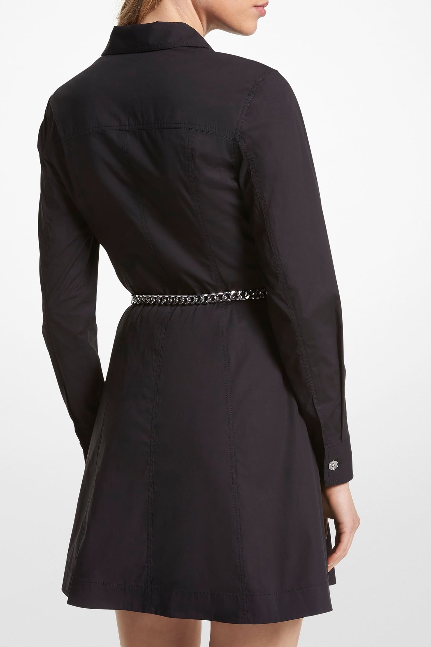 POPLIN SHIRT DRESS BLACK 2