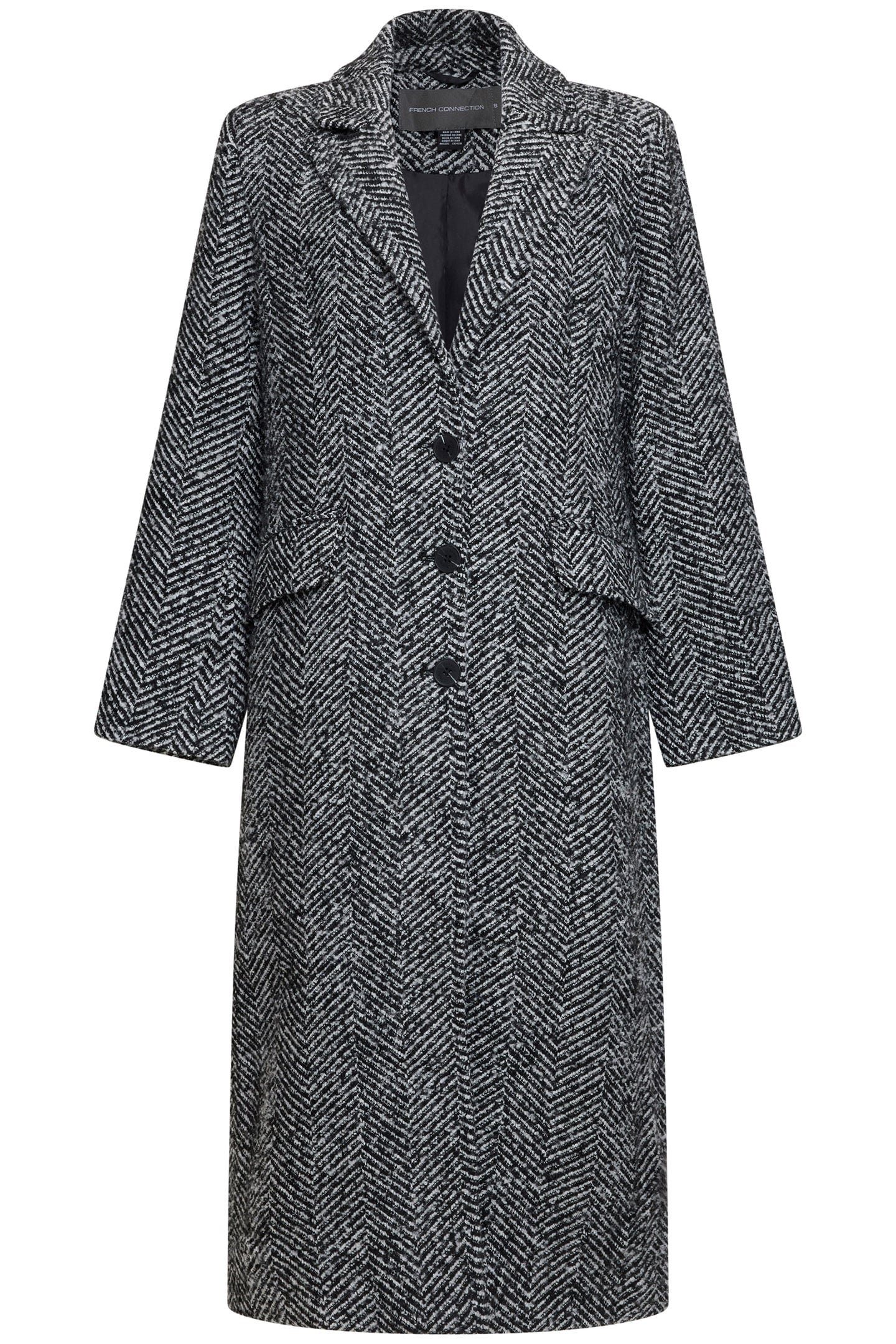 HERRINGBONE COAT W BLACK/WHITE 2