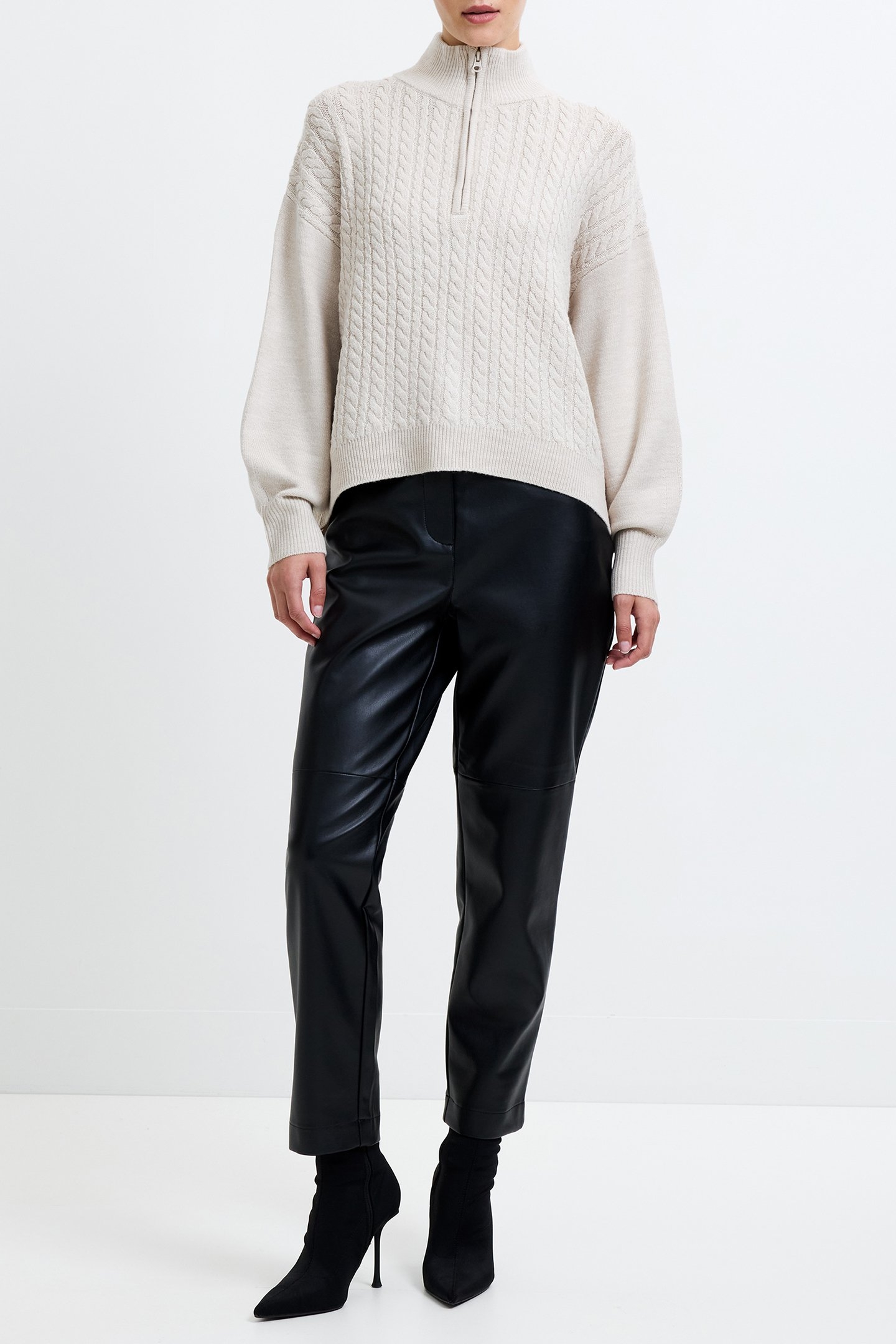 BABYSOFT CABLE HALF ZIP OATMEAL MEL 3