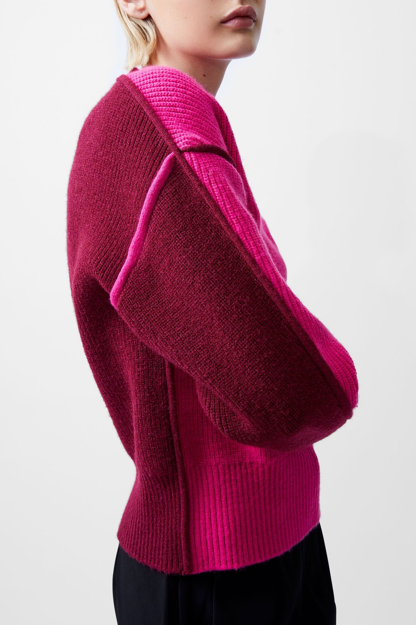 LORENA L/S HIGH NK JUMPER LUM PINK/BKD CHERRY 4