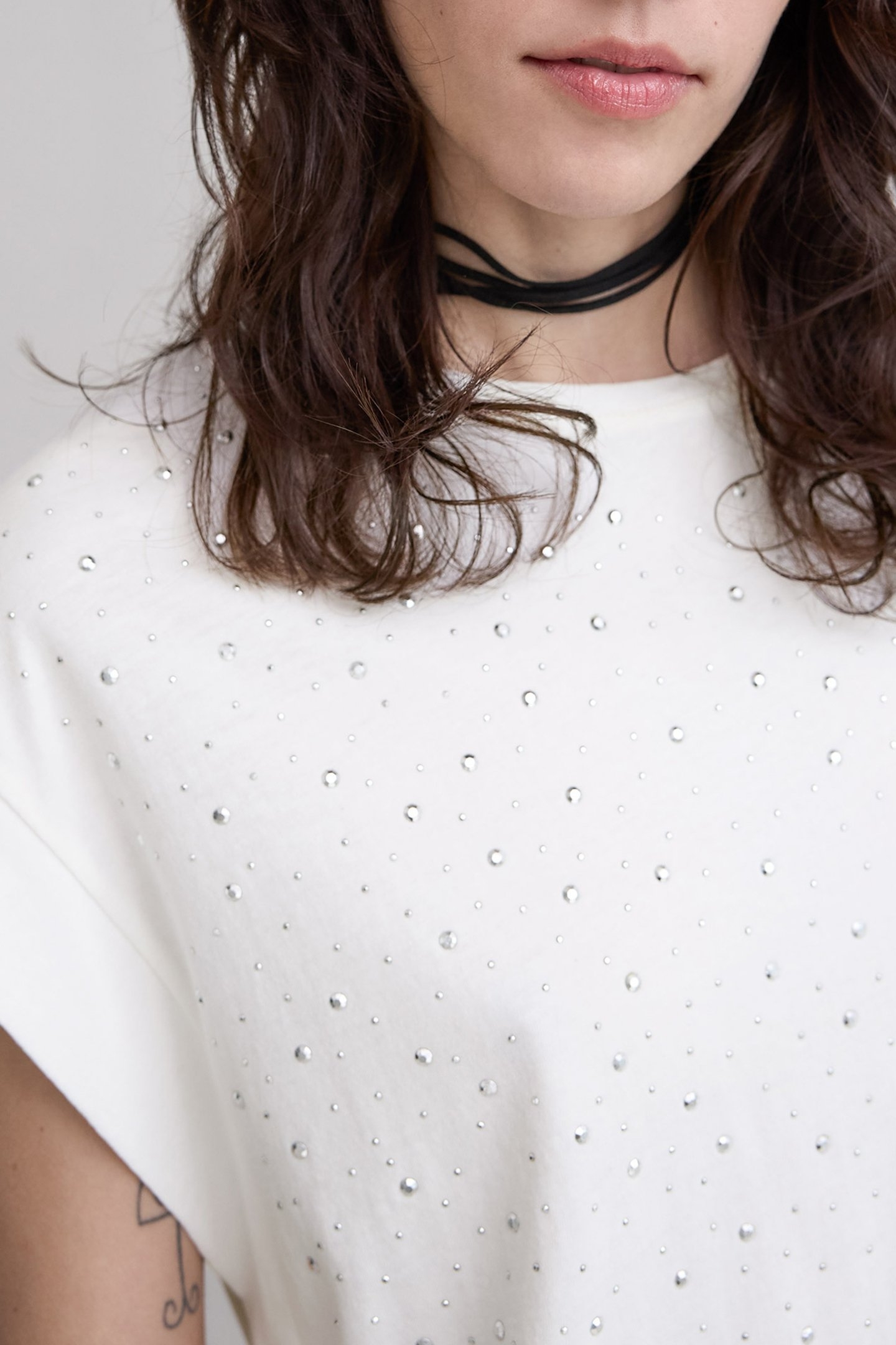 WHITE FACETED STUD TEE-SHIRT OFF-WHITE 6