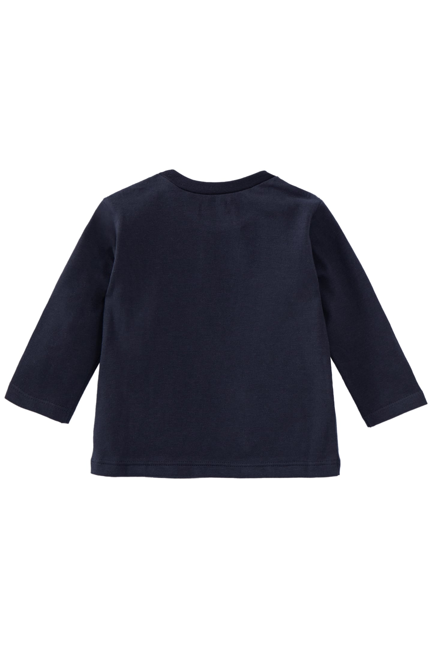 BABY BOY'S NAVY ORGANIC COTTON T-SHIRT, NEON LOOK SLOGAN 2