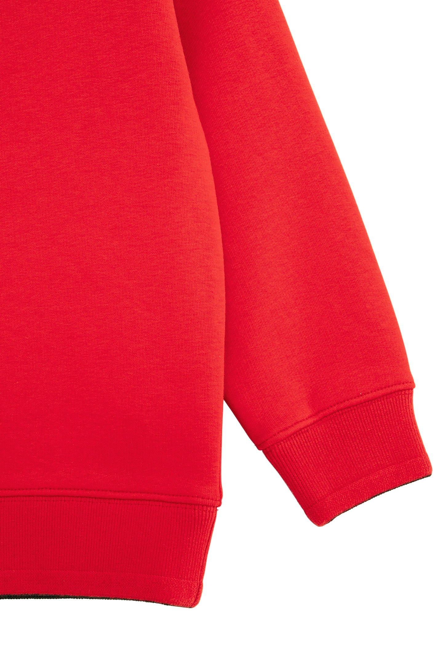 BOY'S RED FLEECE SWEATSHIRT WITH EMBROIDERED MESSAGE 4