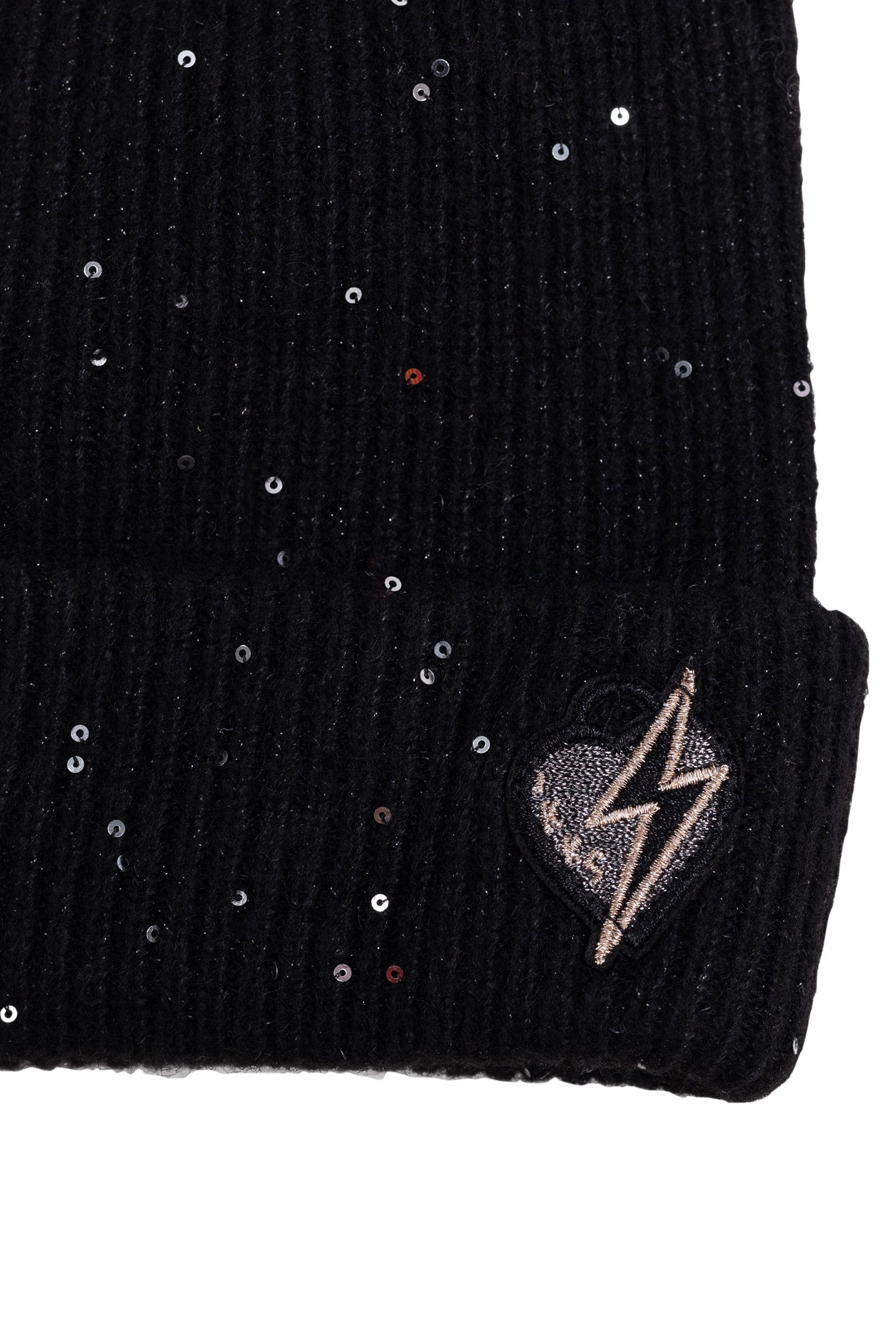 GIRL'S BLACK SEQUINED KNIT HAT 5