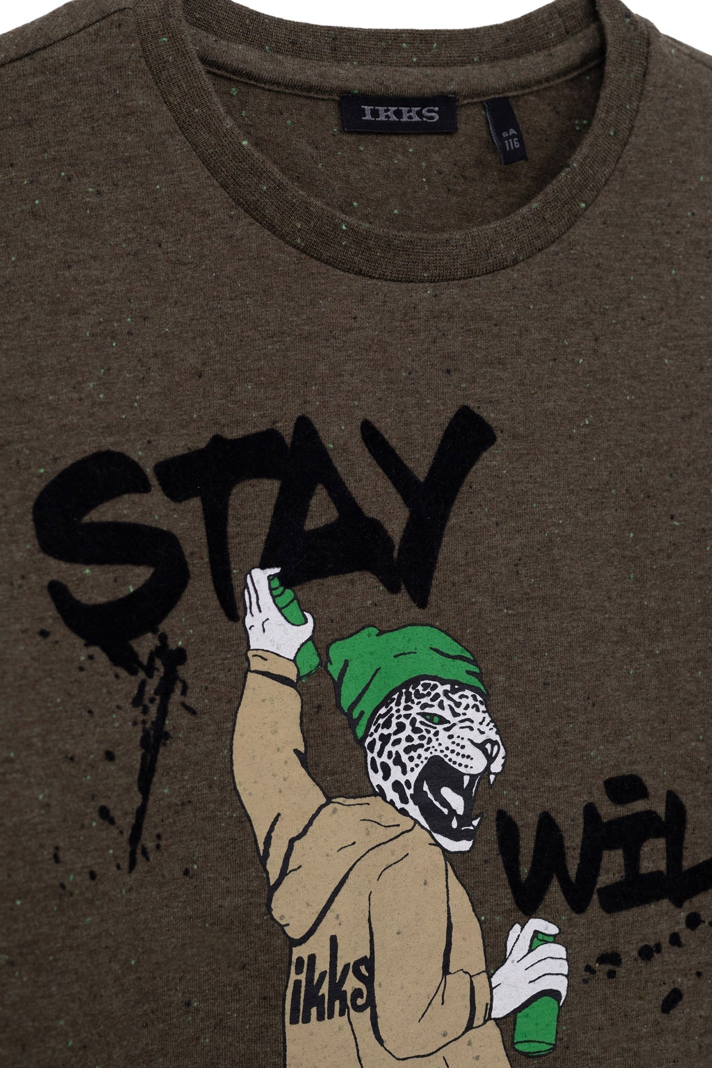 BOY'S VISUAL LEOPARD-PRINT KHAKI T-SHIRT 3