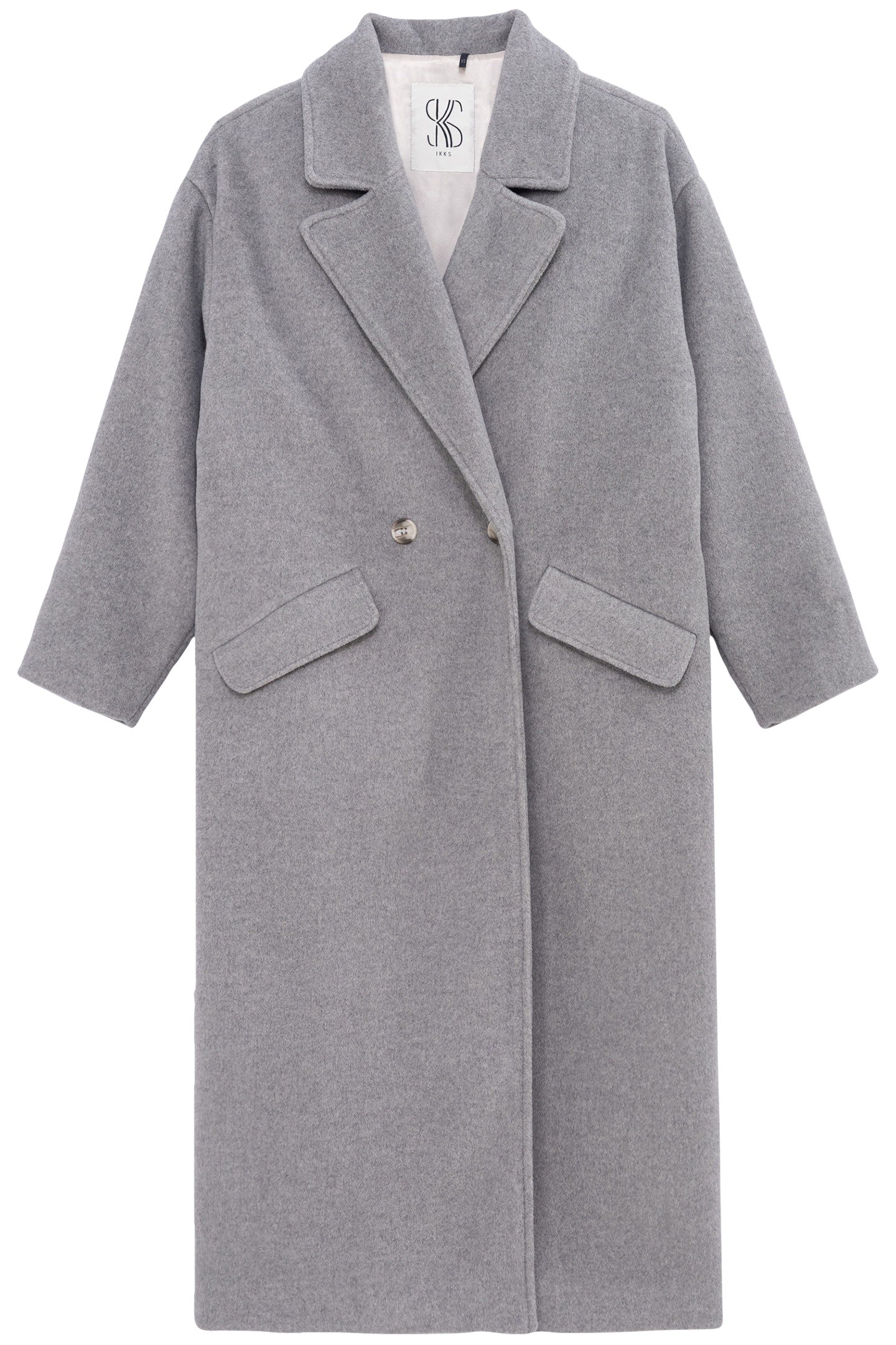 GIRL'S LONG GREY WOOL COAT 1