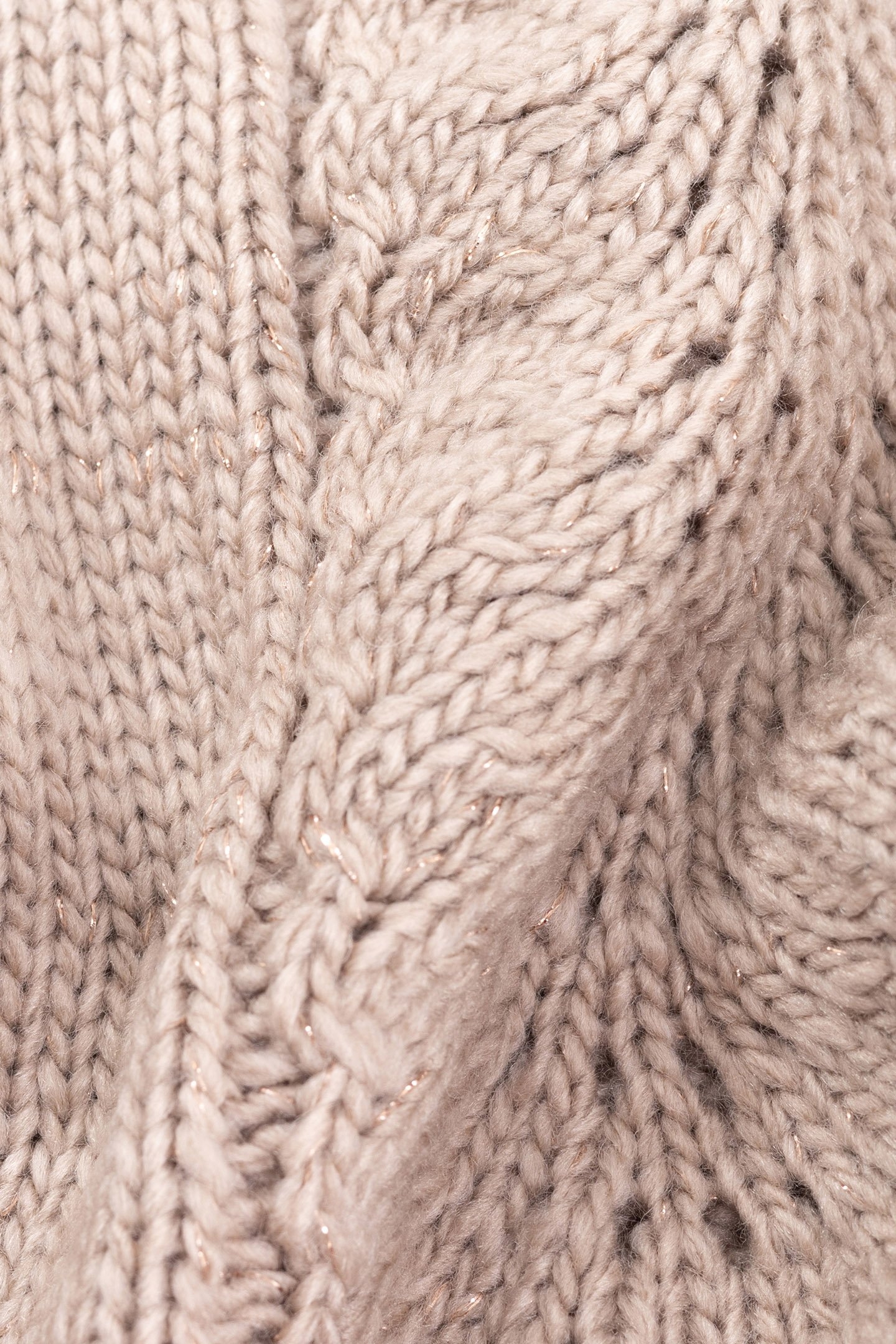 GIRL'S BEIGE OPENWORK KNIT SWEATER 6