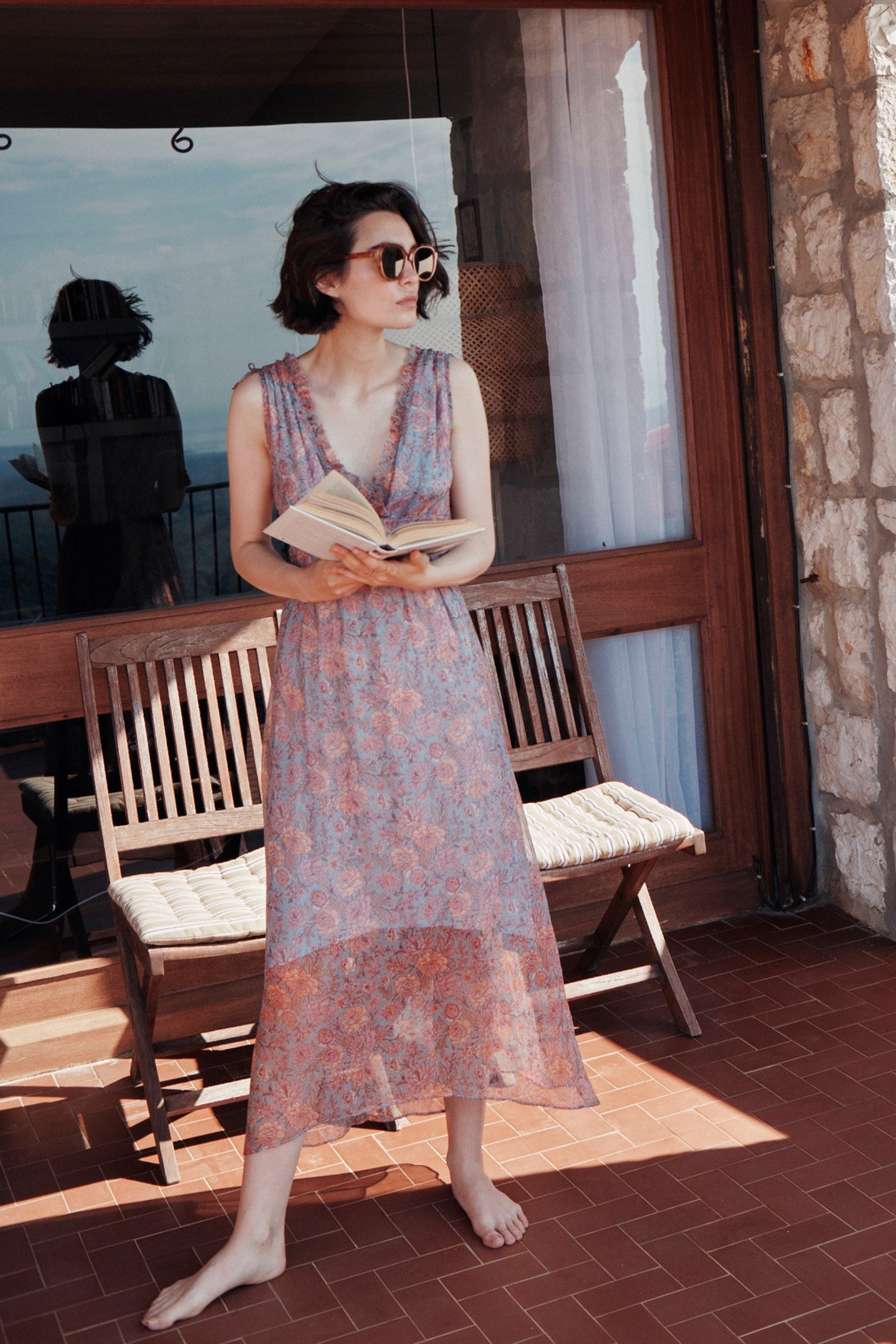 DRESS PLUMISKA BLUE GARDEN FLOWERS 2