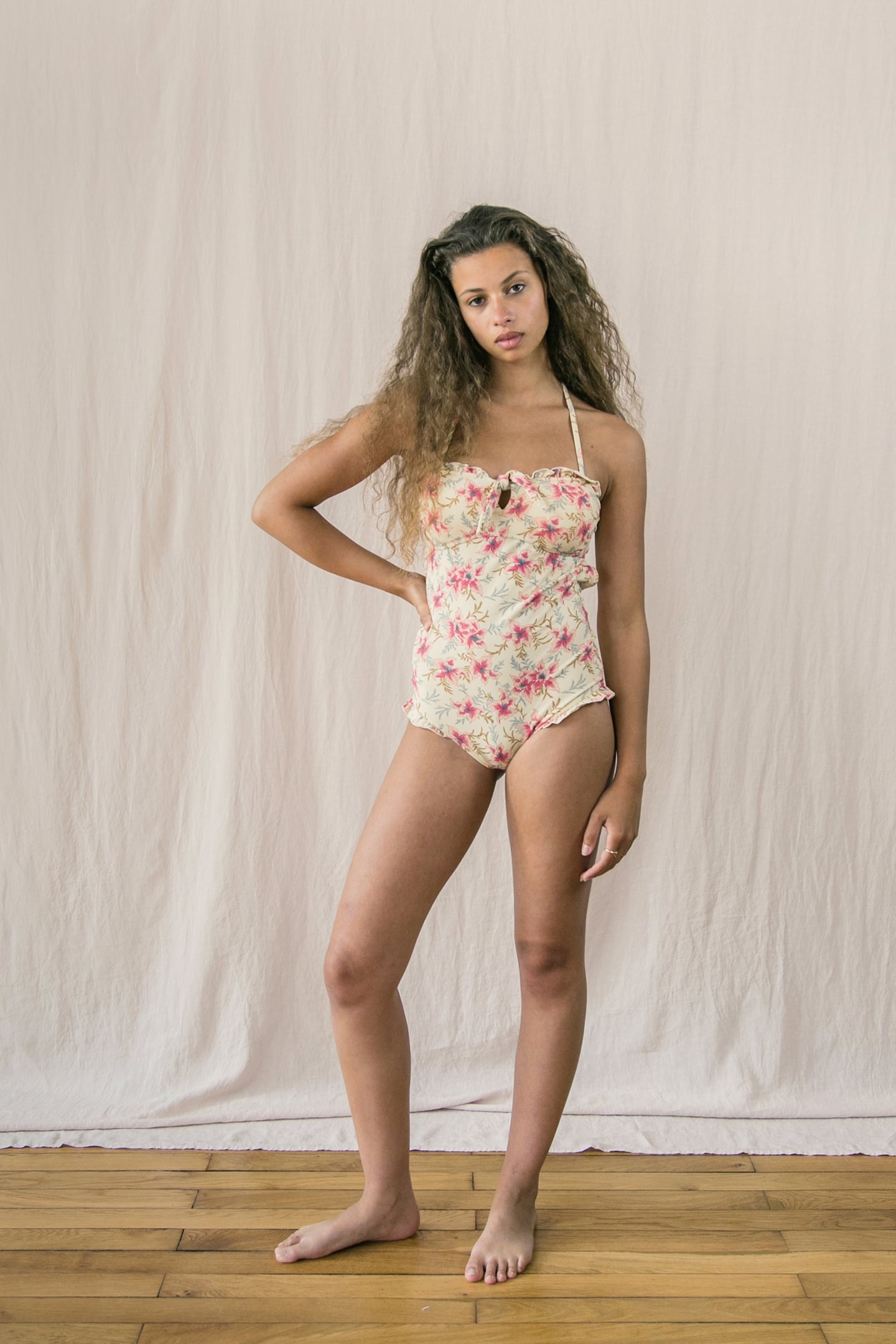 BATHING SUIT BAYO RASPBERRY FLOWERS 1