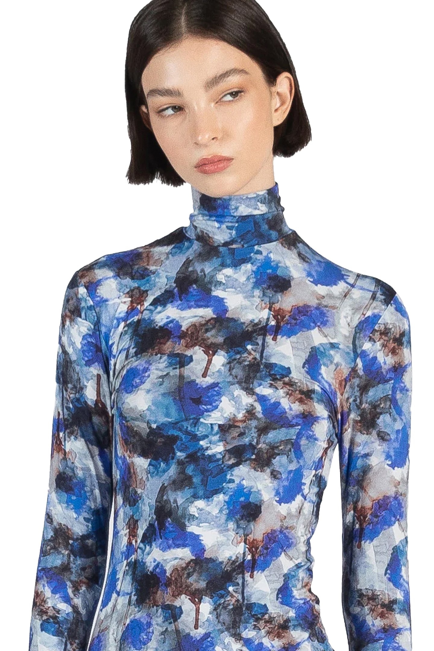 PRINTED TURTLENECK DRESS MULTICOLO R 4