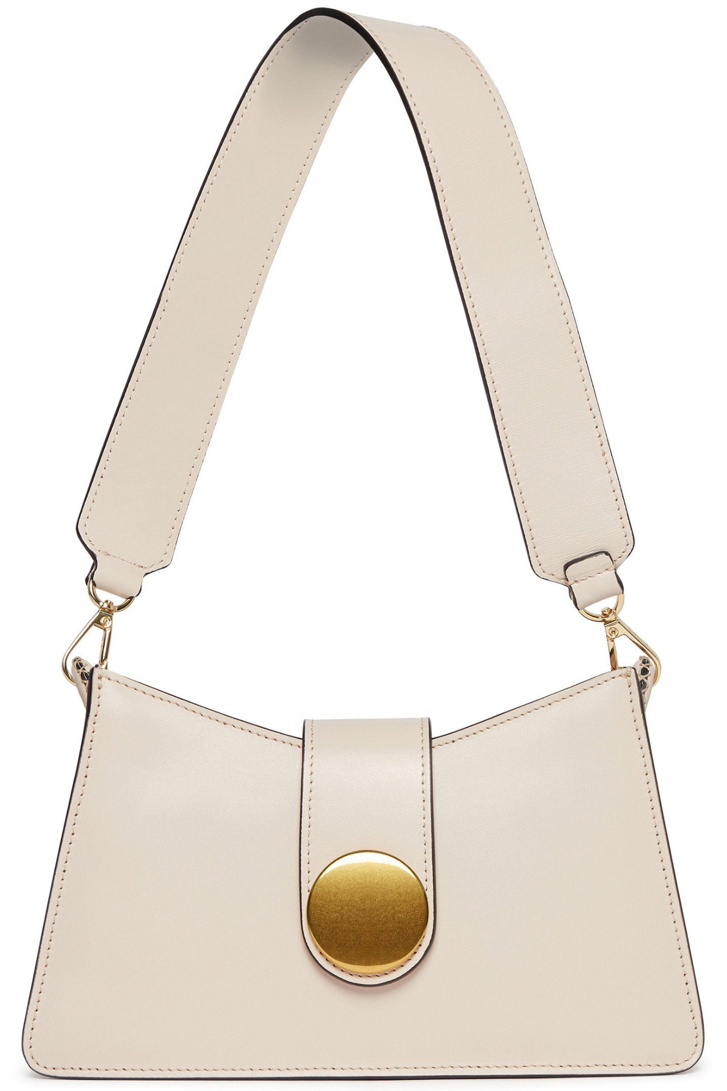 BUCKLE SHOULDER BAG LEATHER BEIGE 1