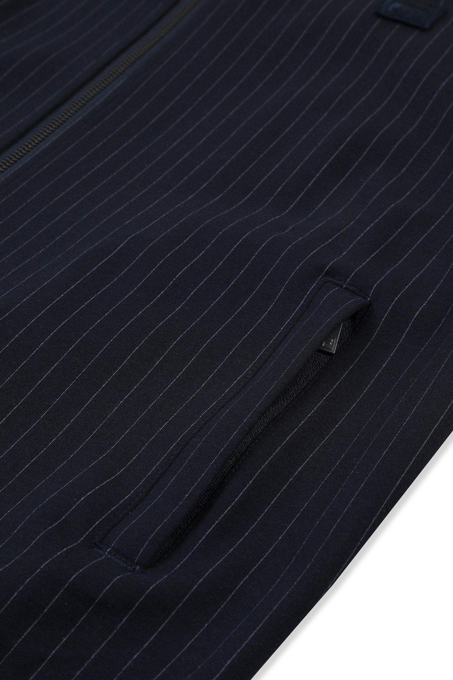 BRERA REGULAR PINSTRIPED TRACK JACKET BLACK IRIS / EGRET STR 7