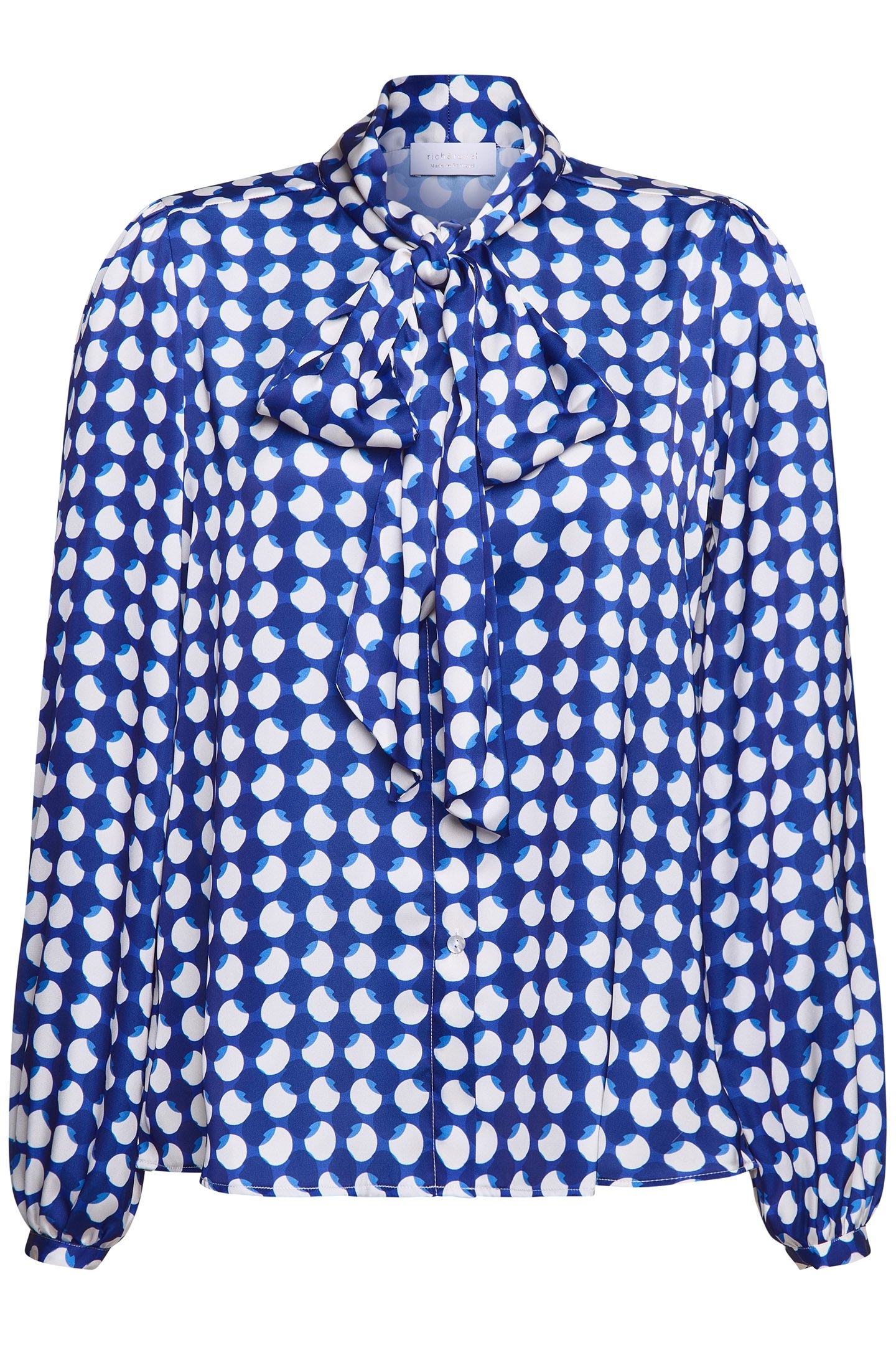 PRINTED BLOUSE WITH BOW MIDNIGHT BLUE 4