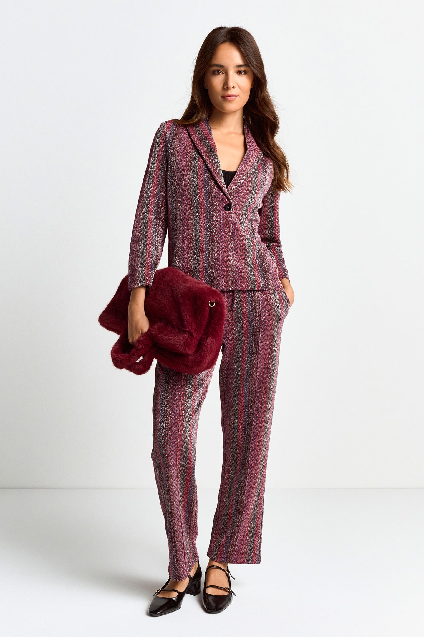 JACQUARD BLAZER RUBY RED 2