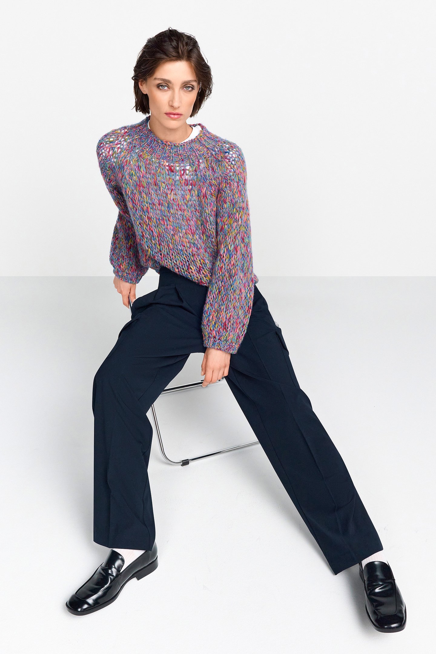 CARGO PANTS WITH PLEAT MIDNIGHT BLUE 4