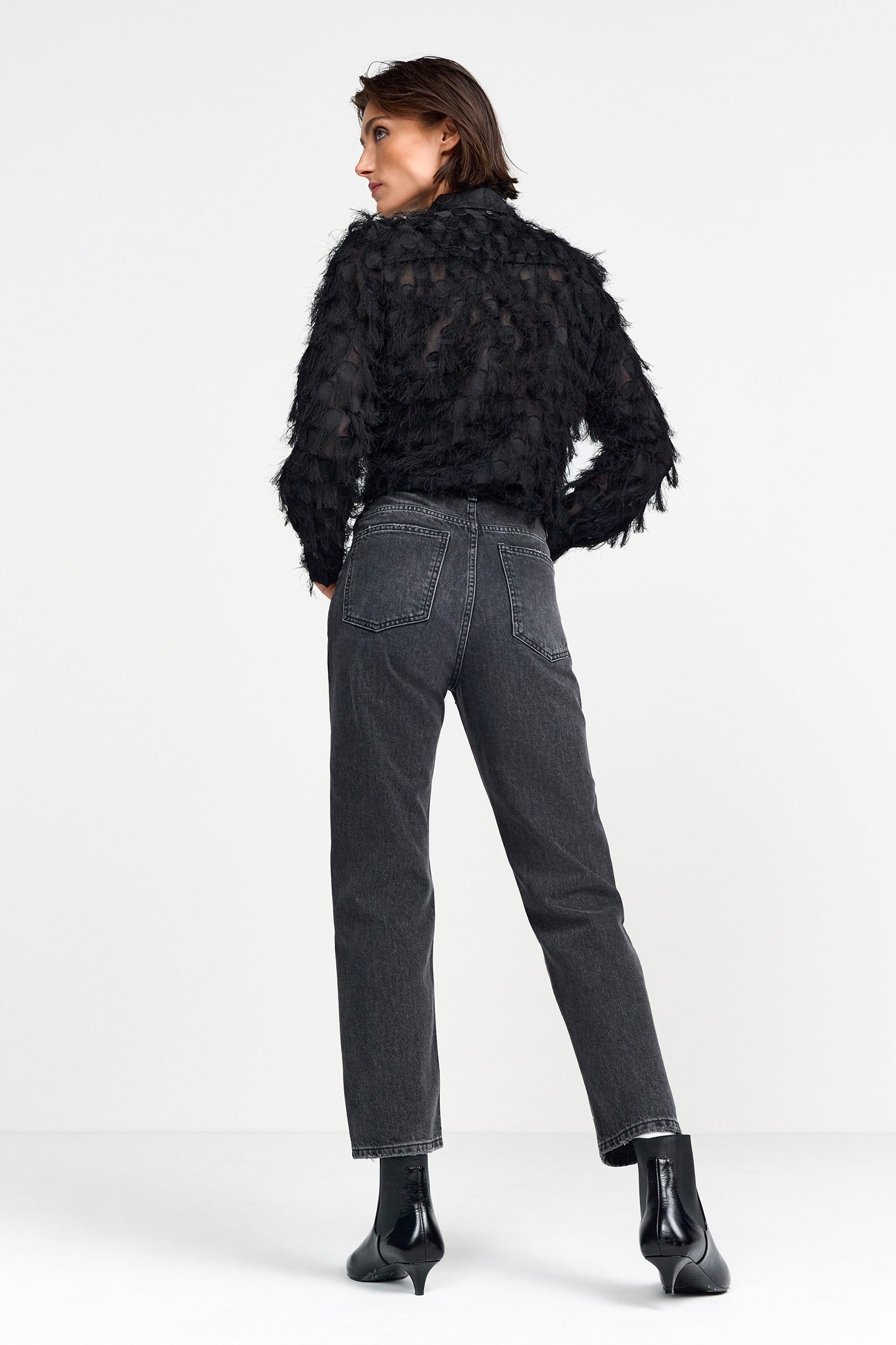 VINTAGE STRAIGHT RHINESTONES DENIM BLACK 2