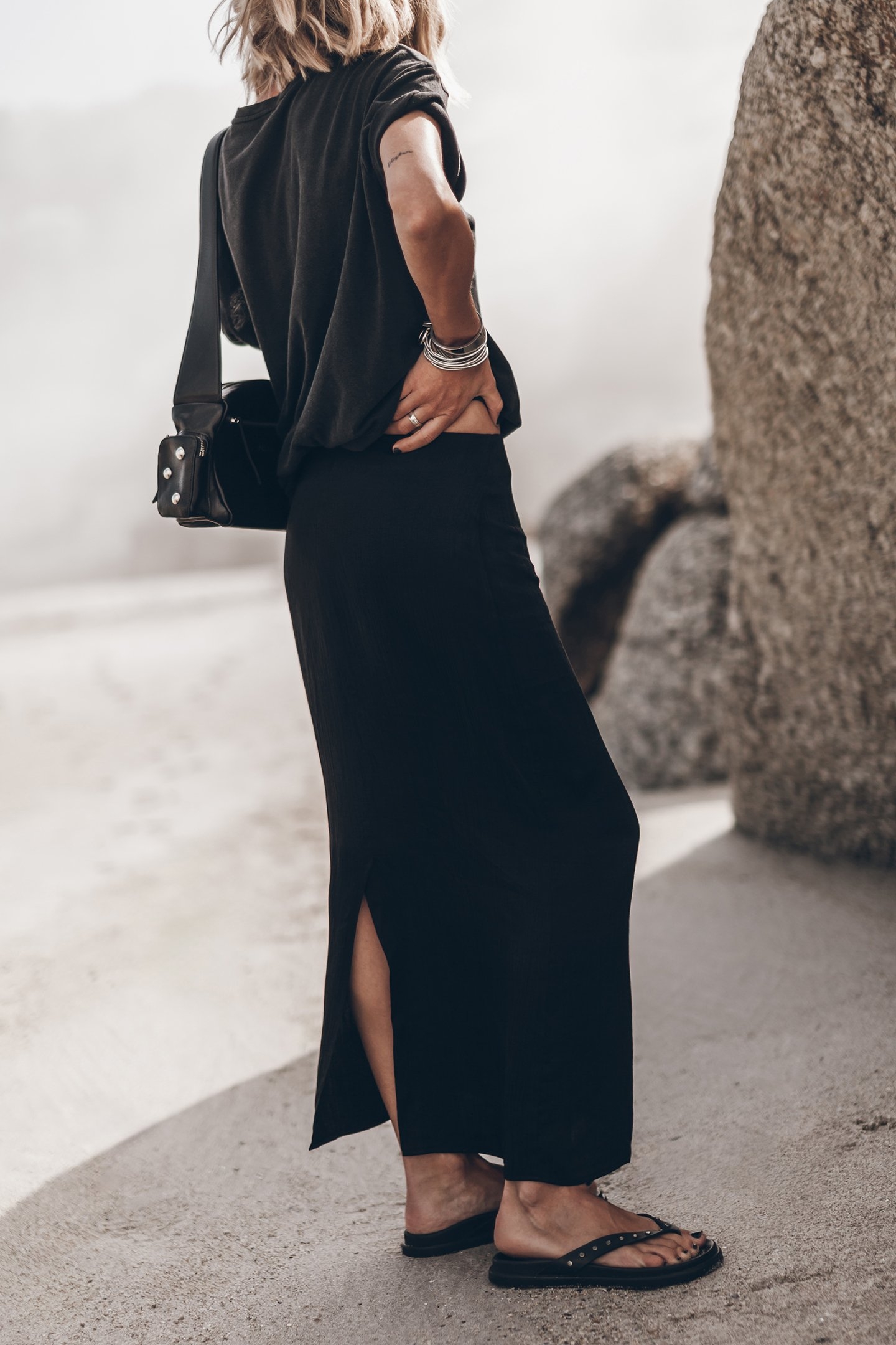 THE BLACK LONG LYOCELL SKIRT 2