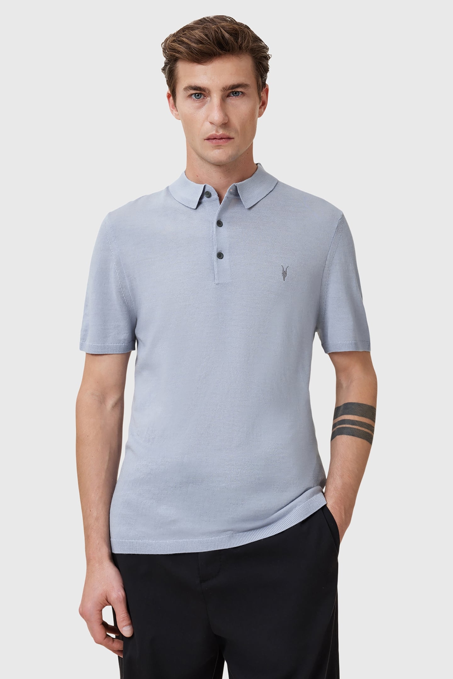 MODE MERINO SS POLO WILLOW BLUE 1