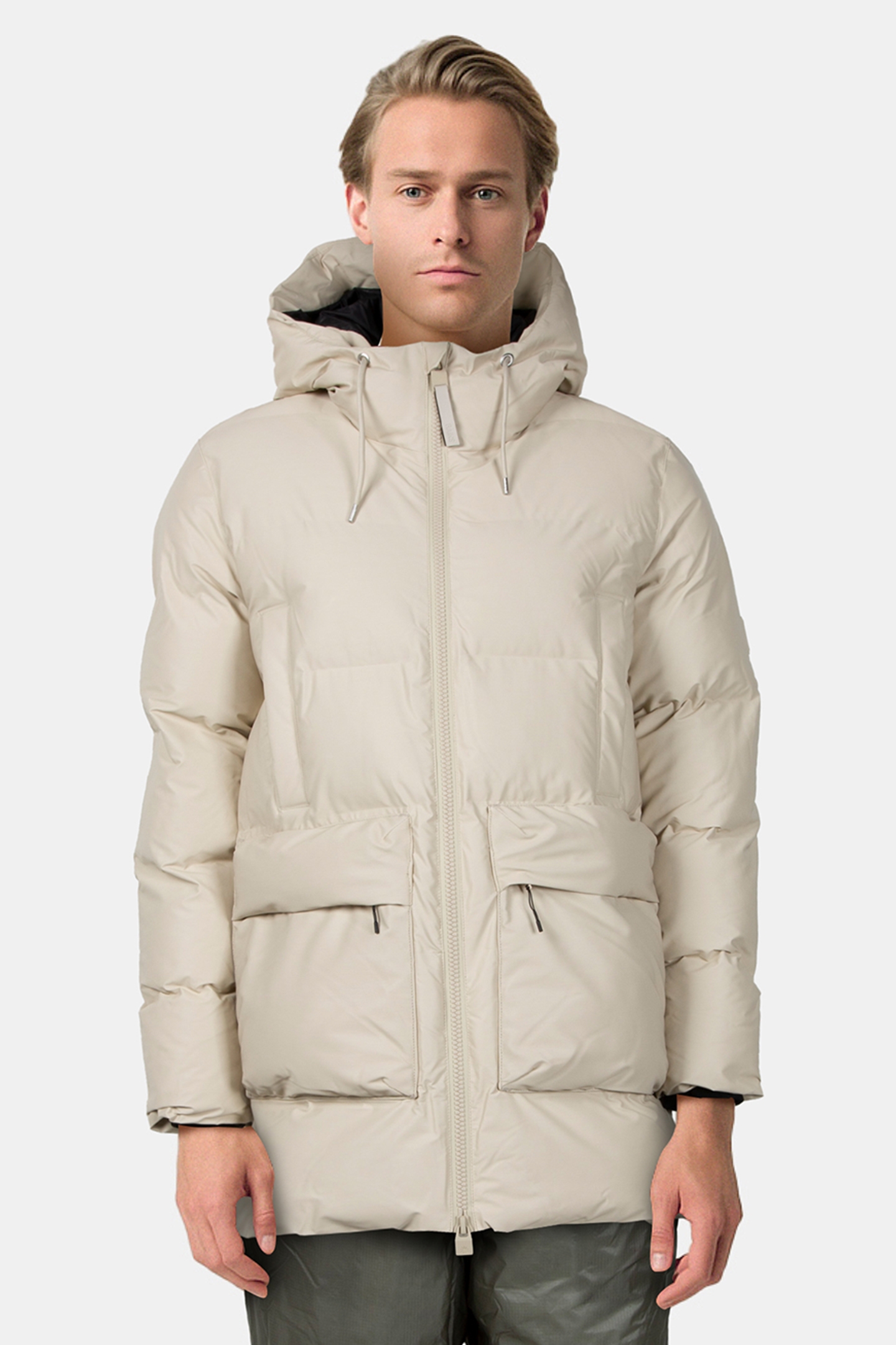 UNISEX ALTA LONG PUFFER CARGO JACKET W3T4 DUNE GRAIN 2