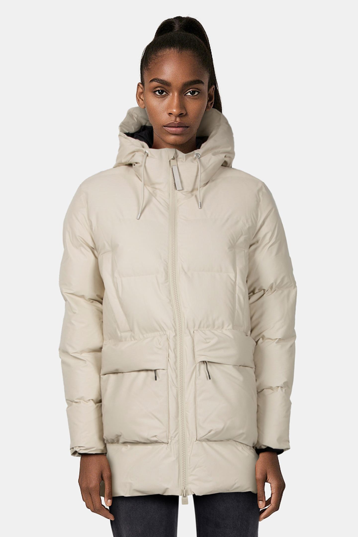 UNISEX ALTA LONG PUFFER CARGO JACKET W3T4 DUNE GRAIN 4