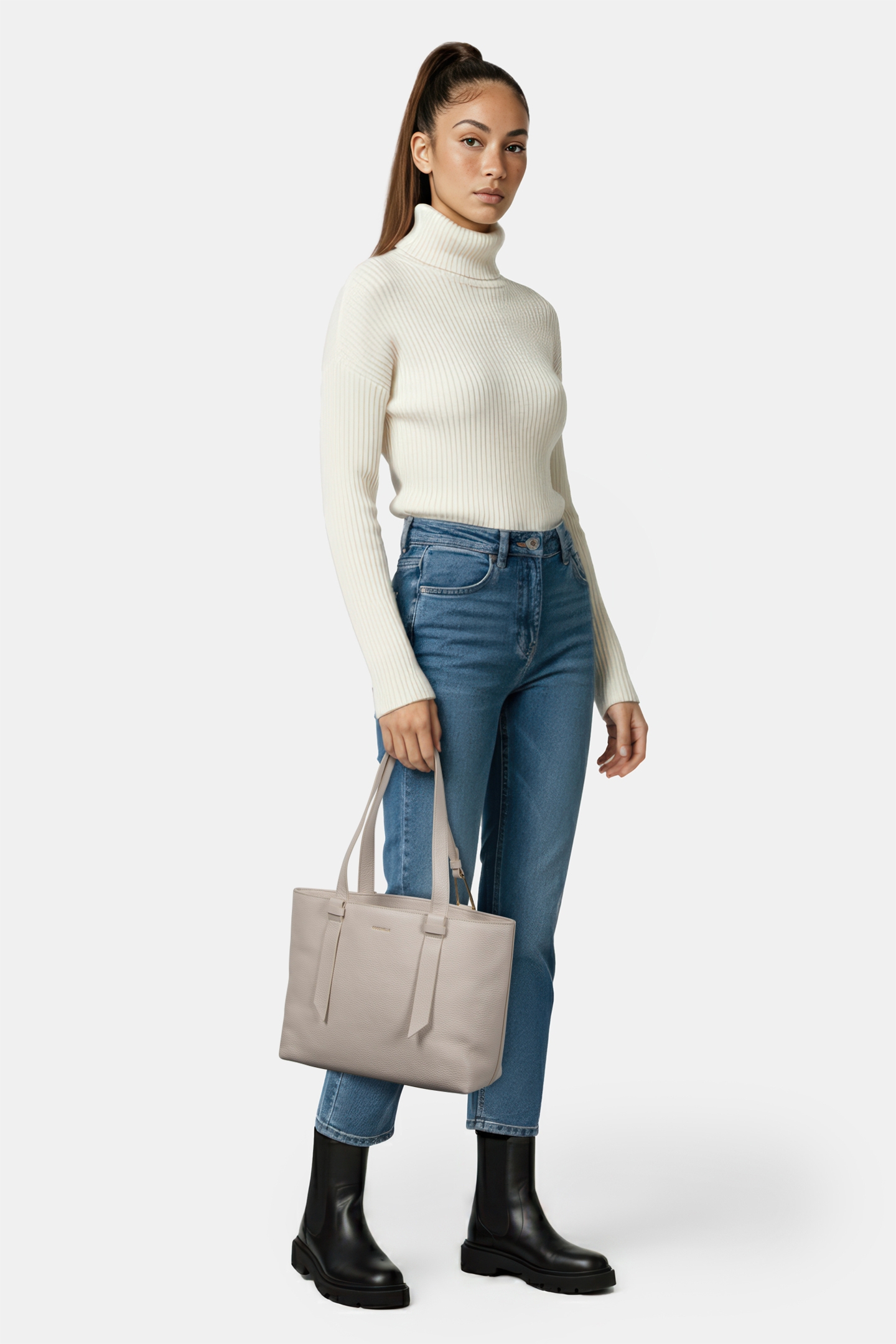 GRAINED LEATHER TOTE BAG 1