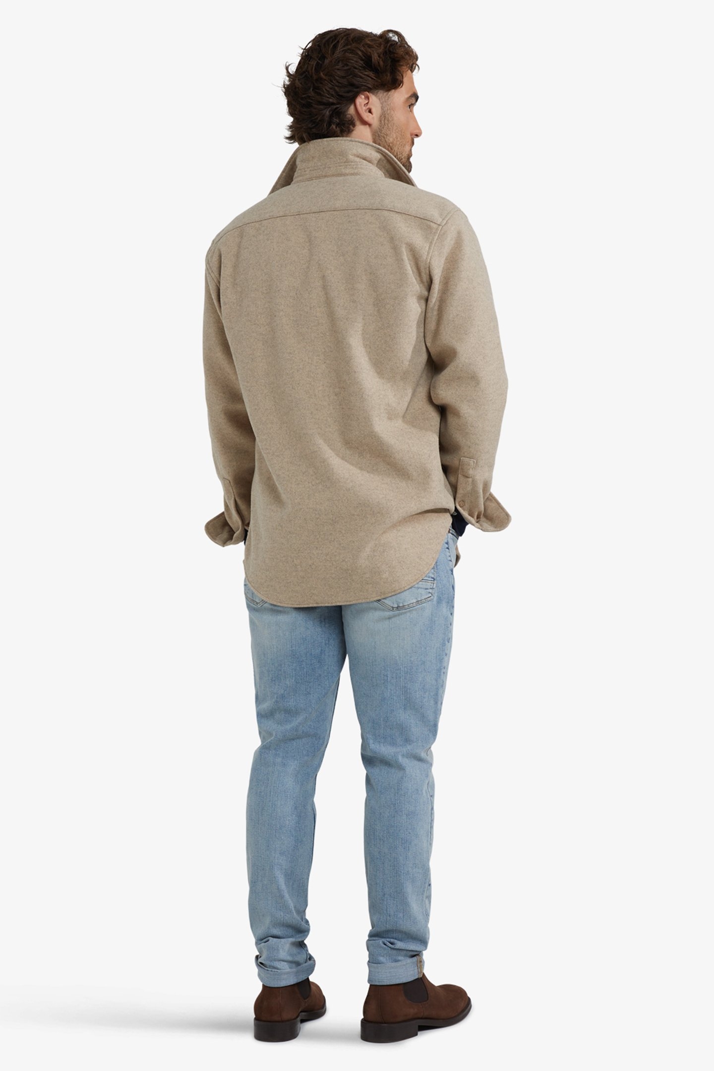 WOOL LOOK OVERSHIRT OFF WHITE 3