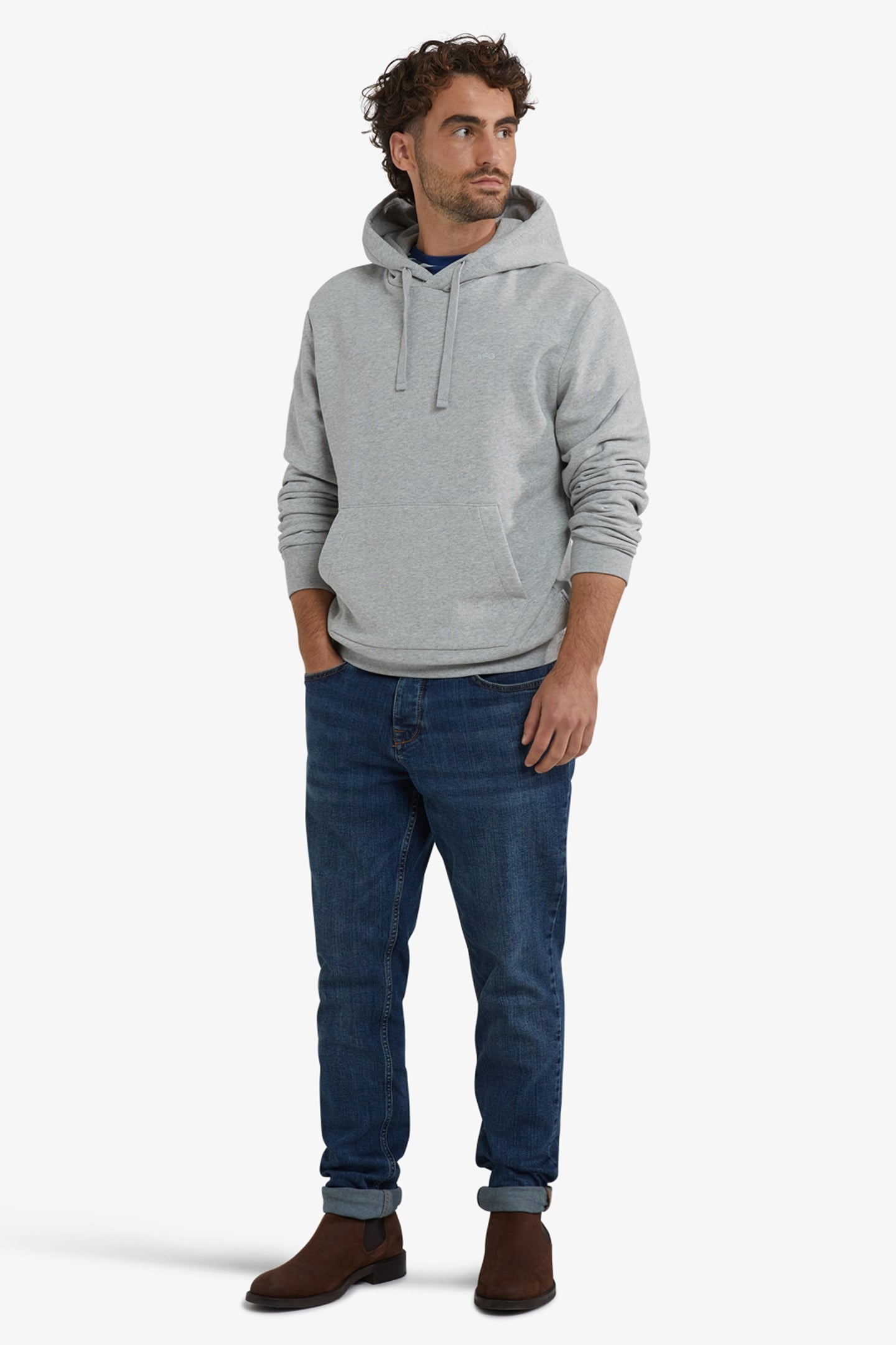 LOGO HOODY MEDIUM GREY MELANGE 2