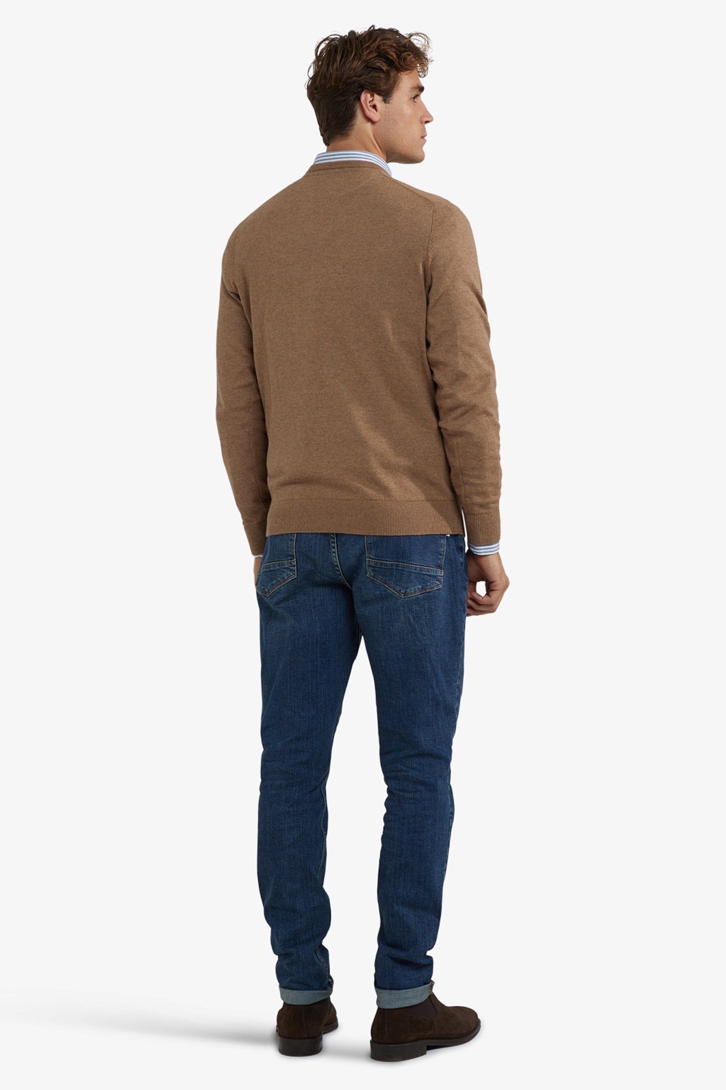 V-NECK SWEATER WALNUT 3