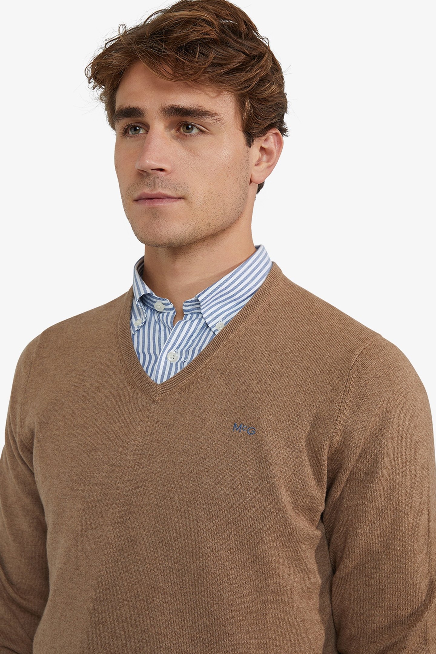 V-NECK SWEATER WALNUT 4