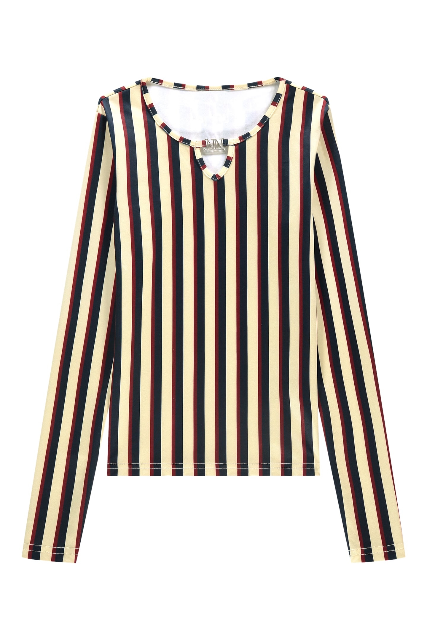 STRIPED LS TOP ALMOND 2