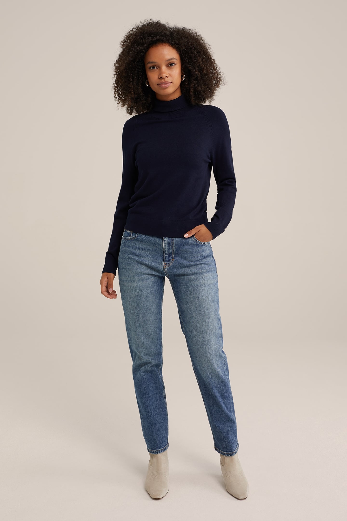 5-POCKET MID WAIST DARK BLUE 3