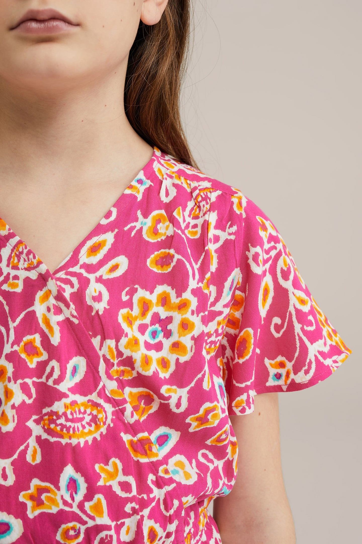 DRESS MID LENGTH BRIGHT PINK 5