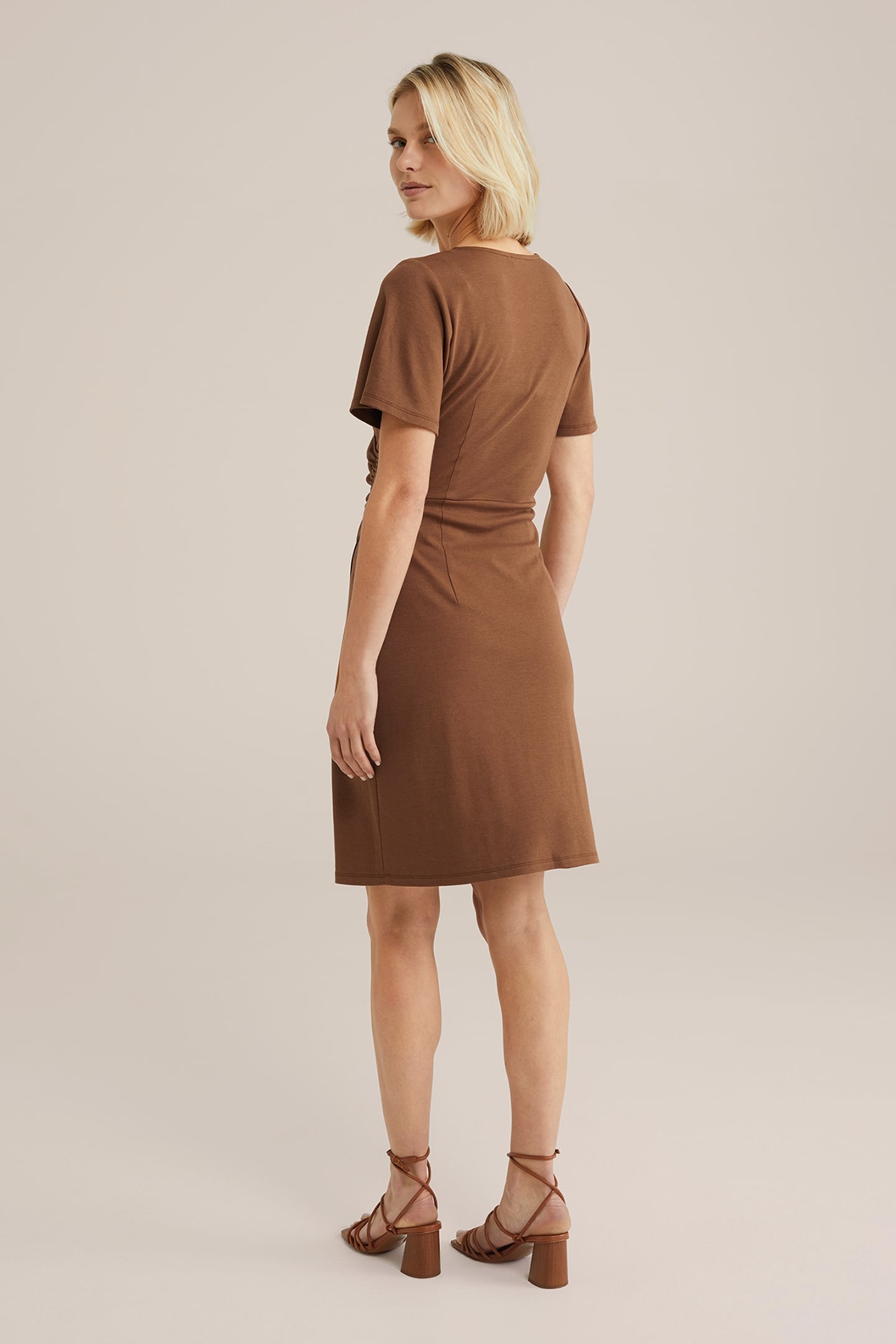 DRESS MID LENGTH BROWN 3