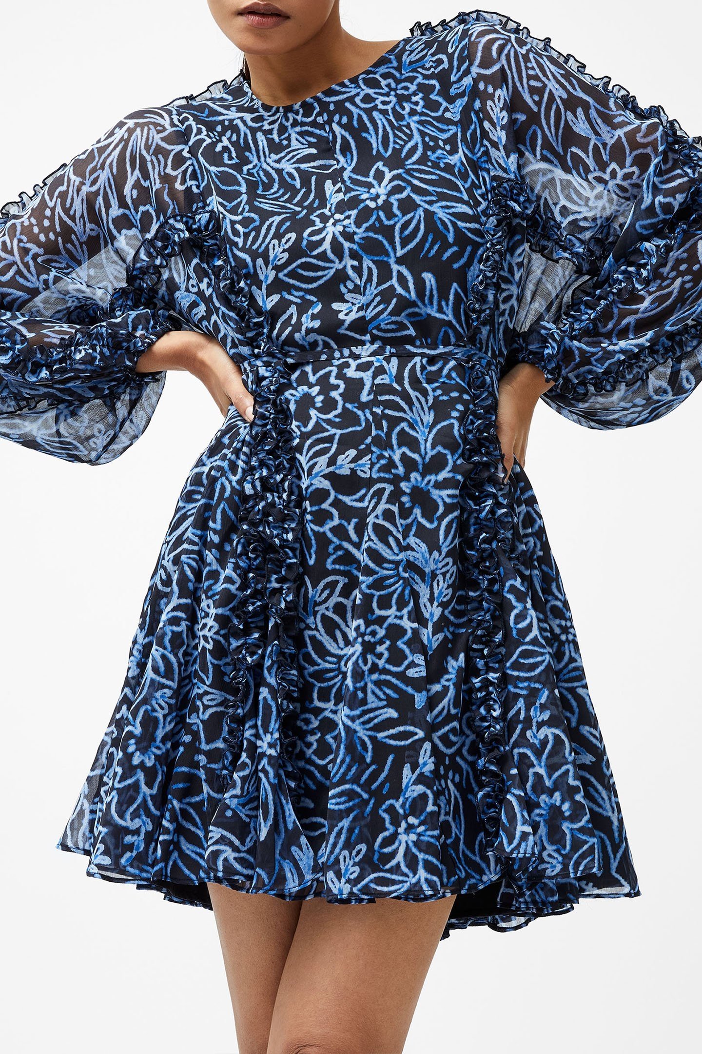 ANNA EMINA CHIFFON DRESS NAVY MULTI 4