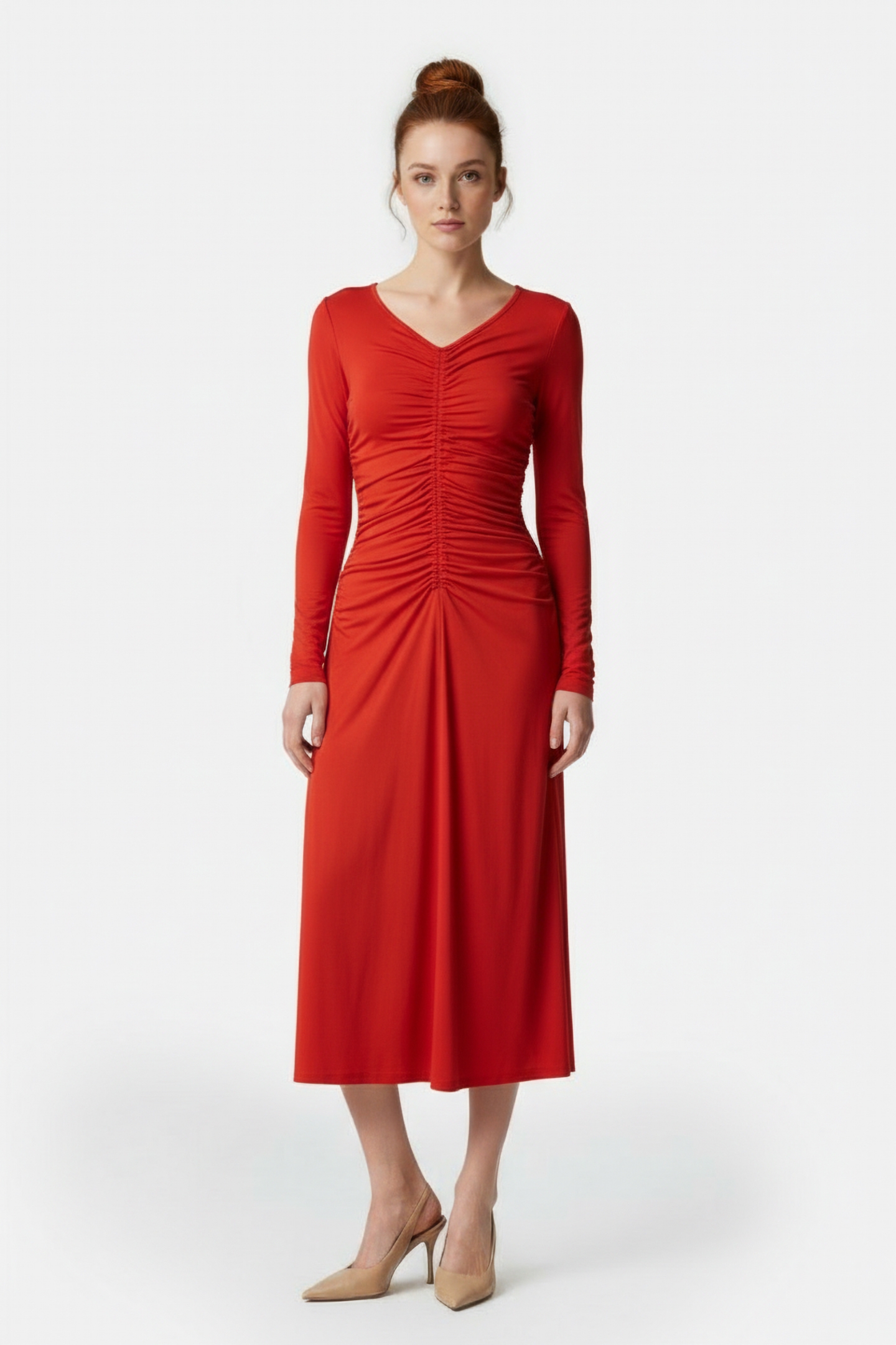 LS CF RUCH MIDI DRESS BRT TRRACTTA 5