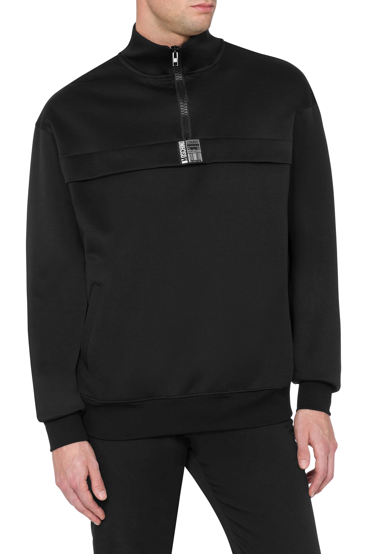 LOCKER TAG LABEL TECHNICAL SWEATSHIRT BLACK 1