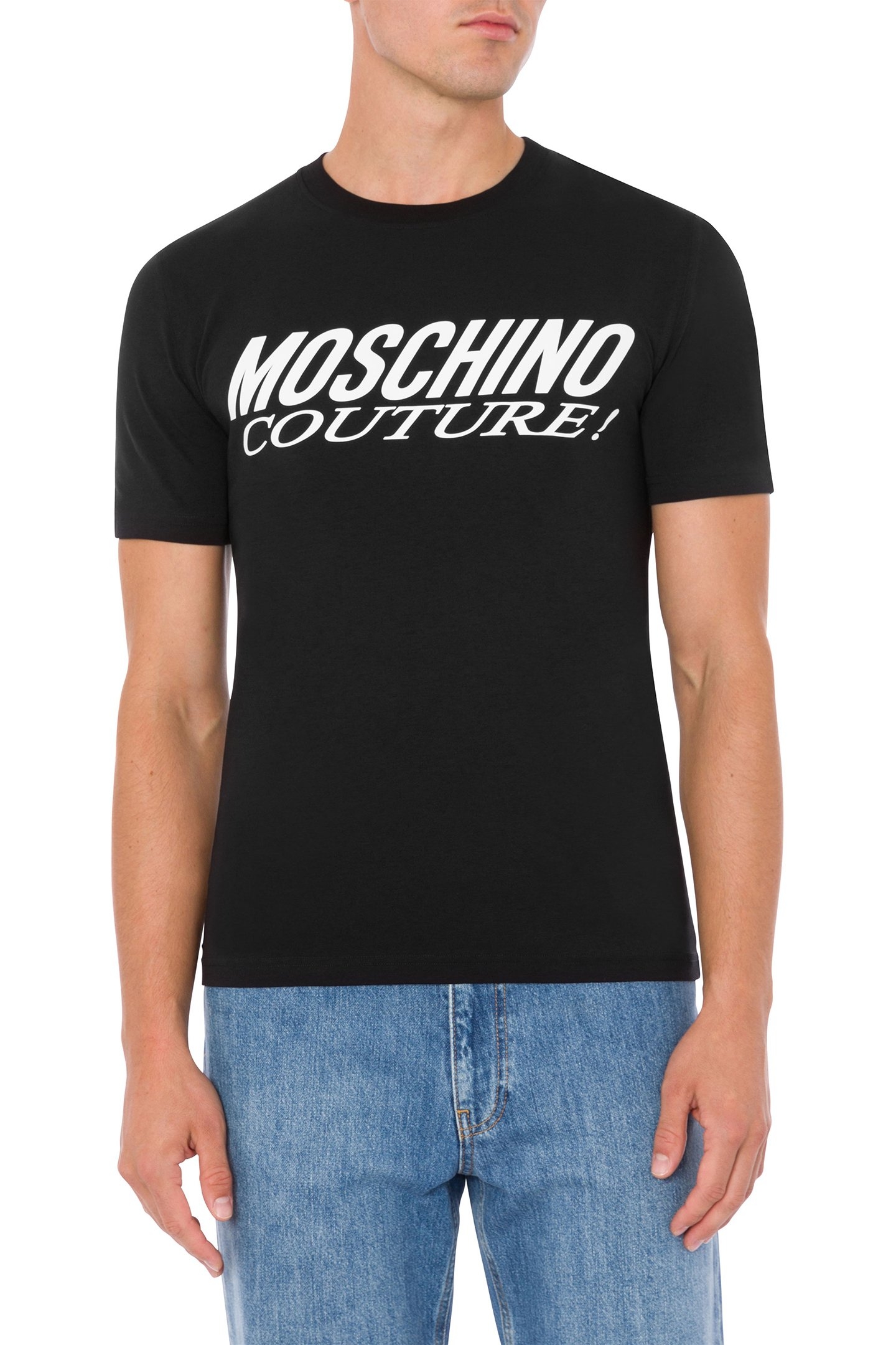 T-SHIRT WITH MOSCHINO COUTURE LOGO! BLACK 1