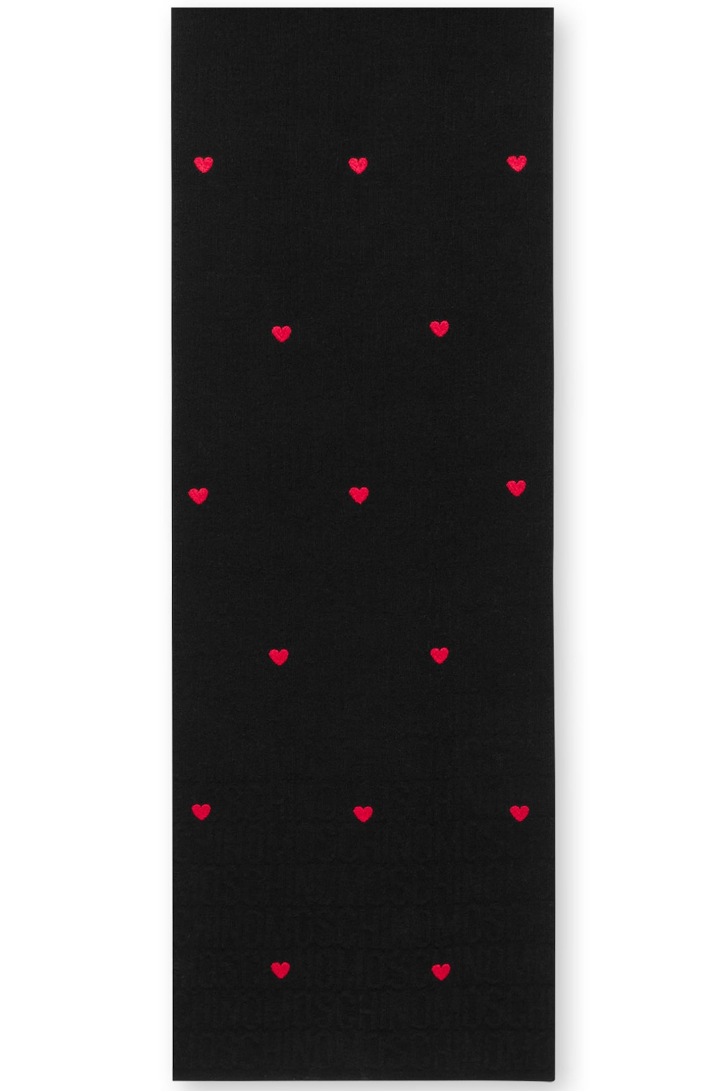 KNITTED SCARF WITH ALLOVER LOGO HEARTS BLACK 2