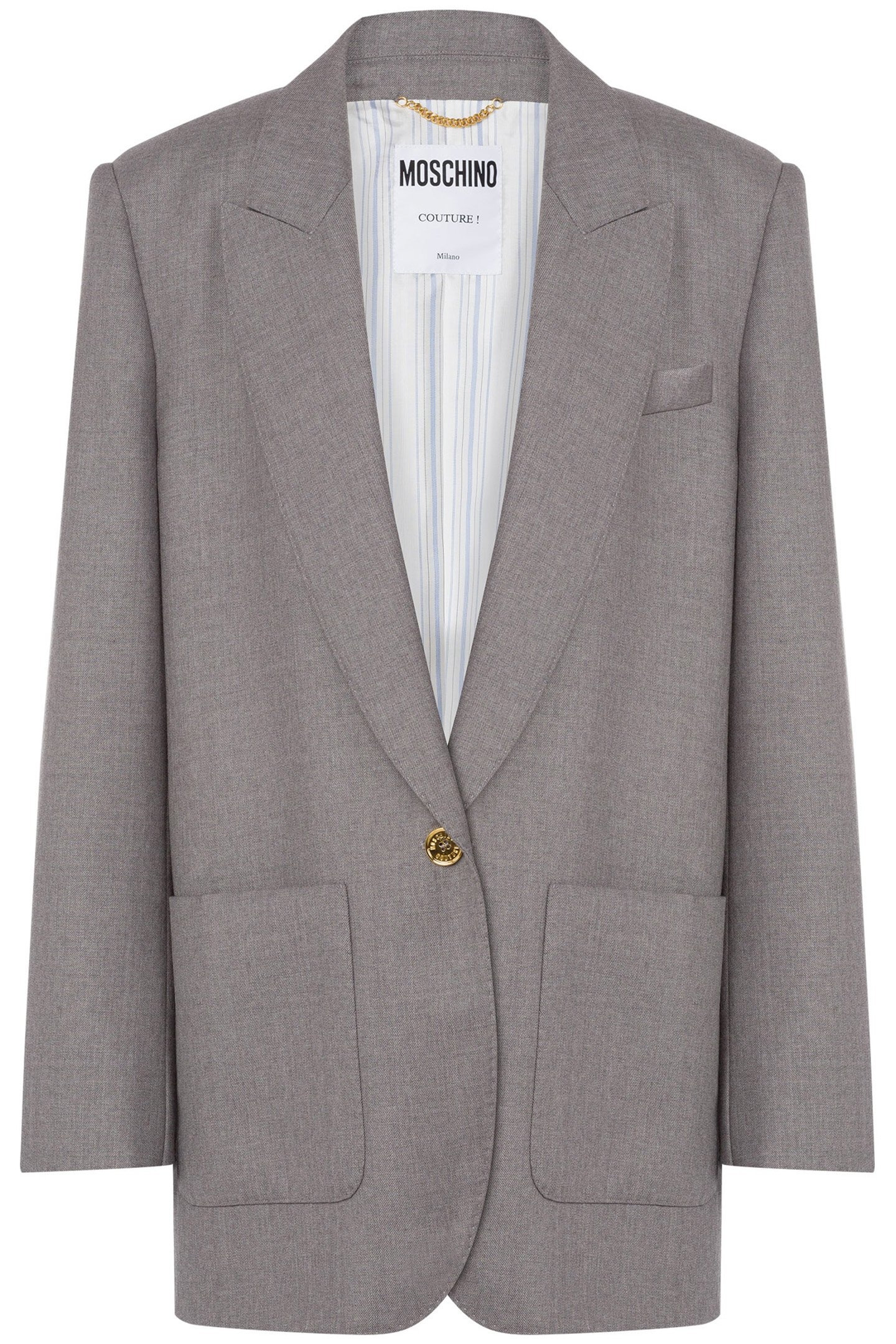 GOLD BUTTON OVERSIZED JACKET GREY 3