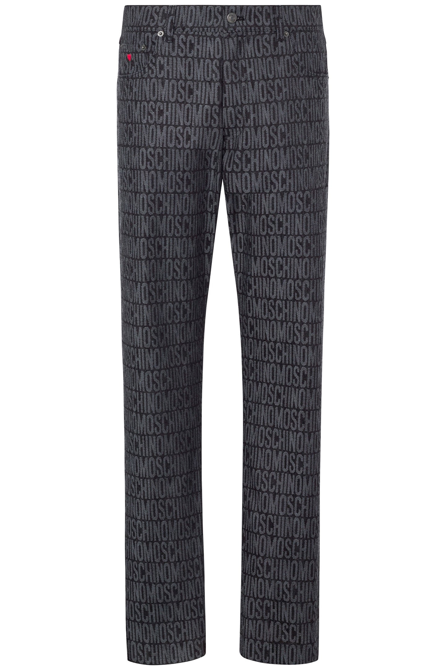 ALLOVER LOGO BLACK DENIM TROUSERS BLACK 3