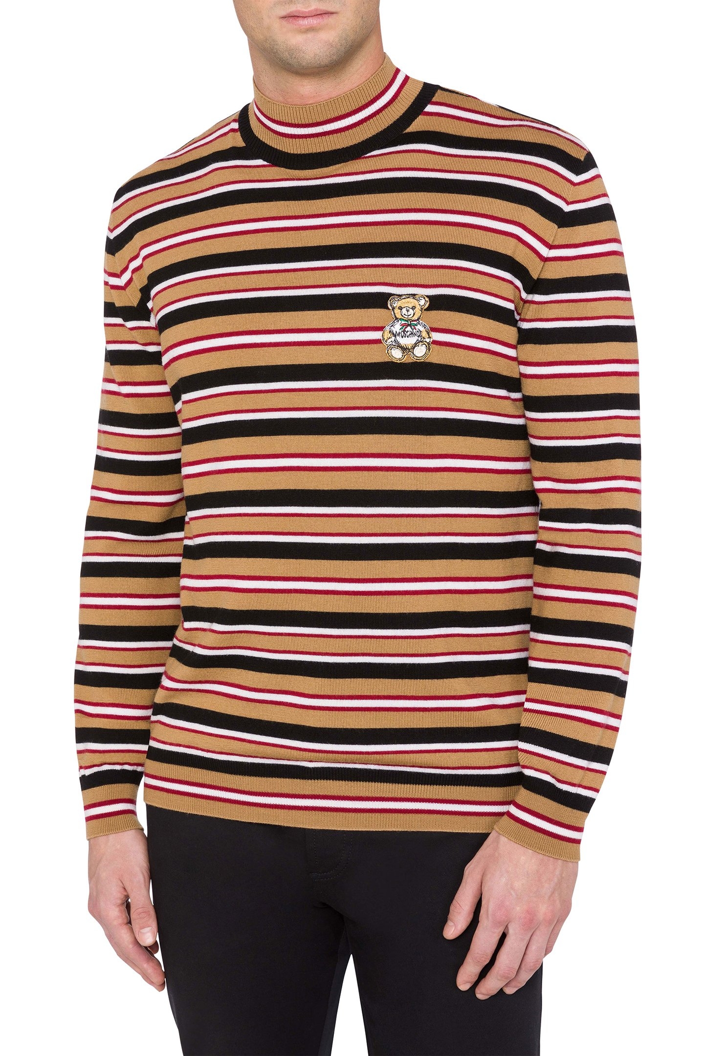 STRIPES TURTLENECK SWEATER BROWN 1