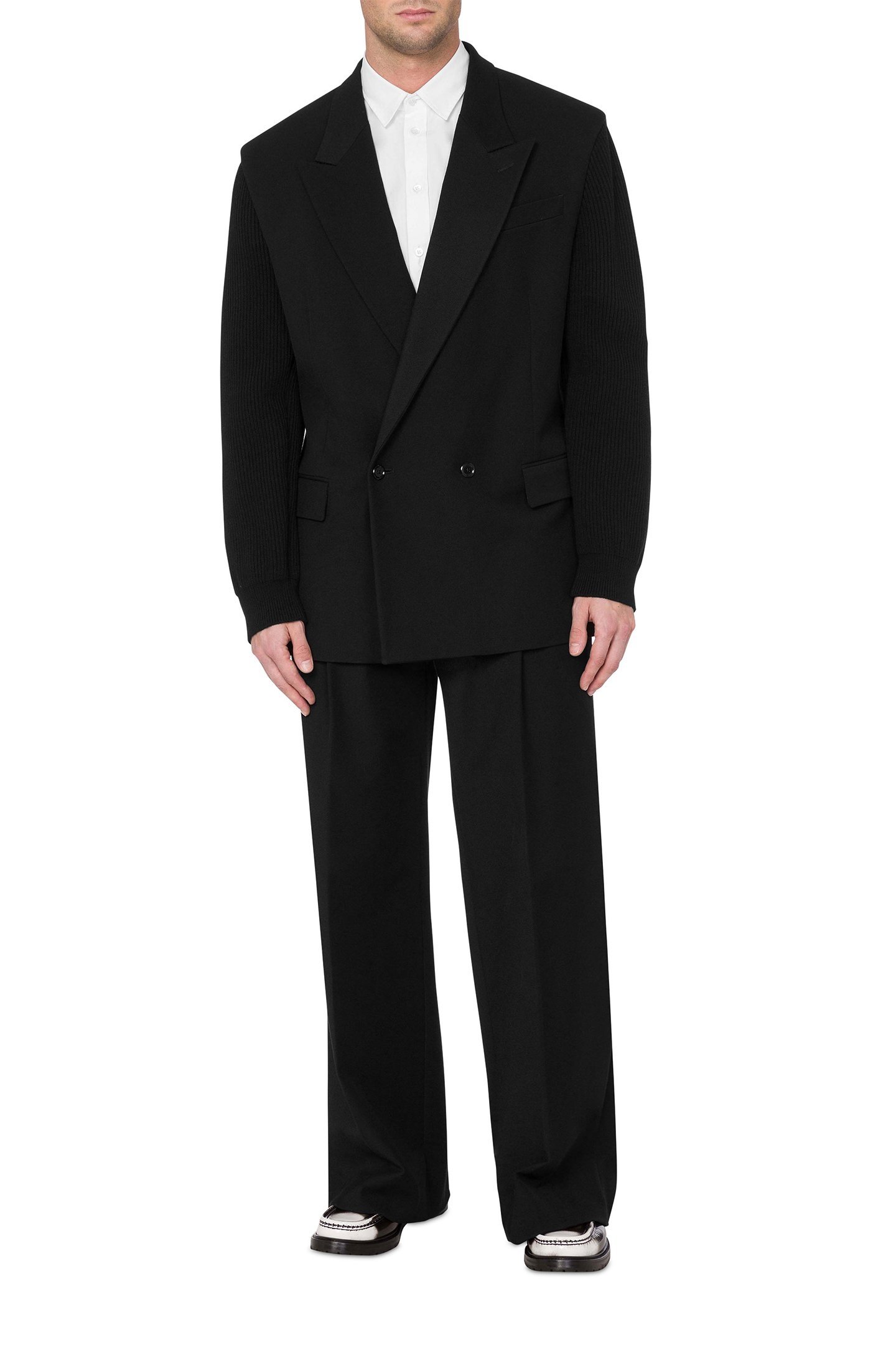 STRETCH GABARDINE JACKET AND KNIT BLACK 1