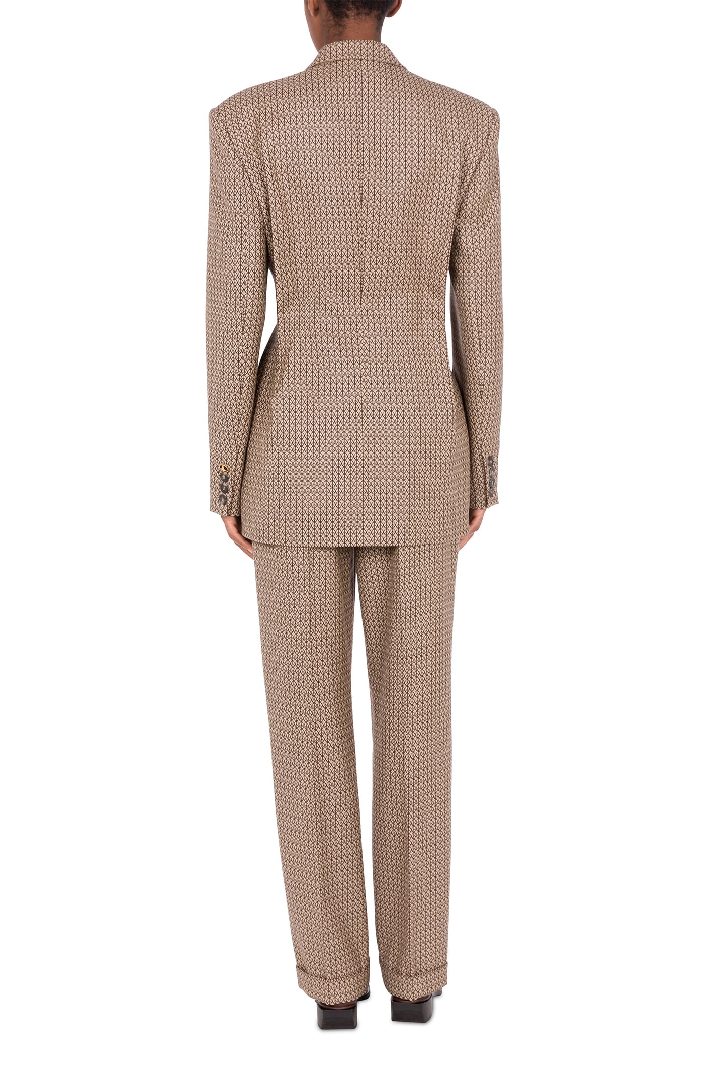 PEACE JACQUARD WOOL JACKET BEIGE 2