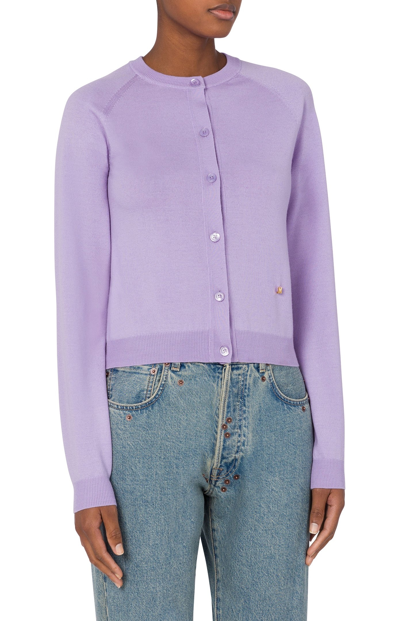 GOLDEN M WOOL CARDIGAN VIOLET 1