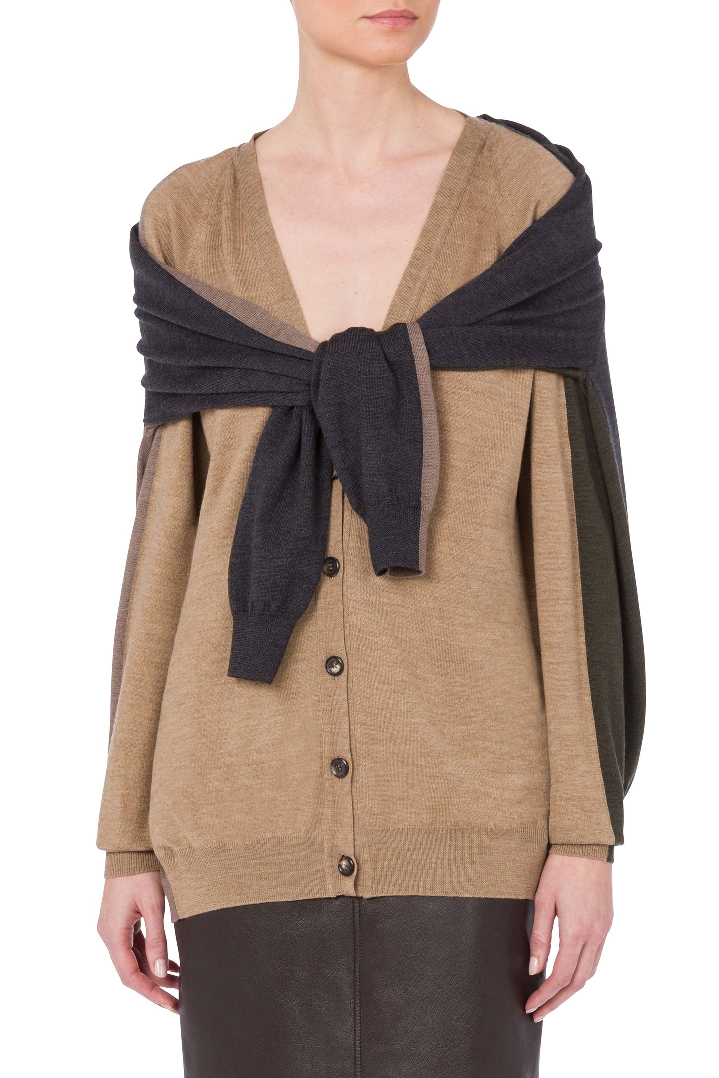LAYER UP WOOL CARDIGAN BEIGE 1