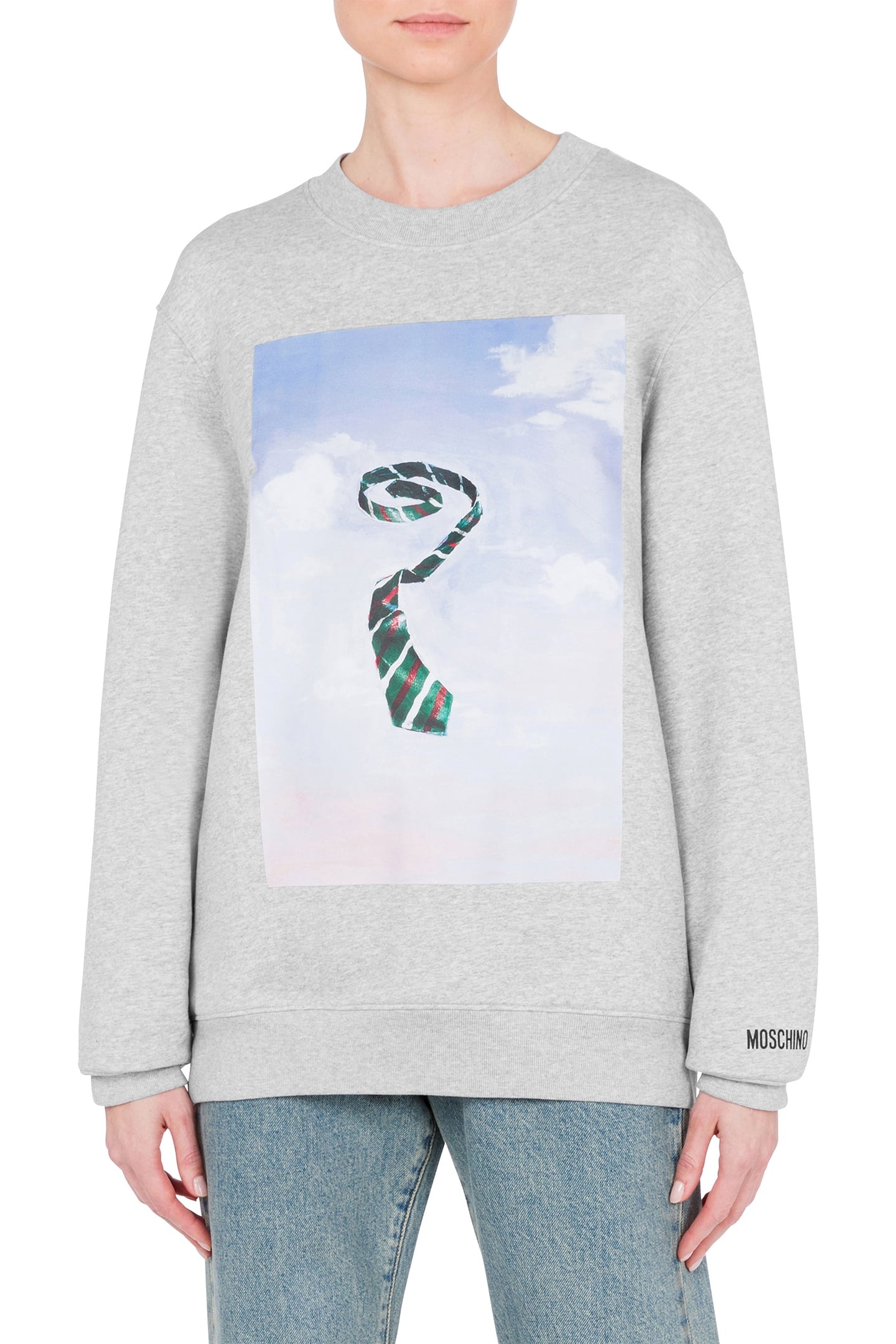ORGANIC COTTON SWEATSHIRT CECI N'EST PAS UNE TIES GREY 1