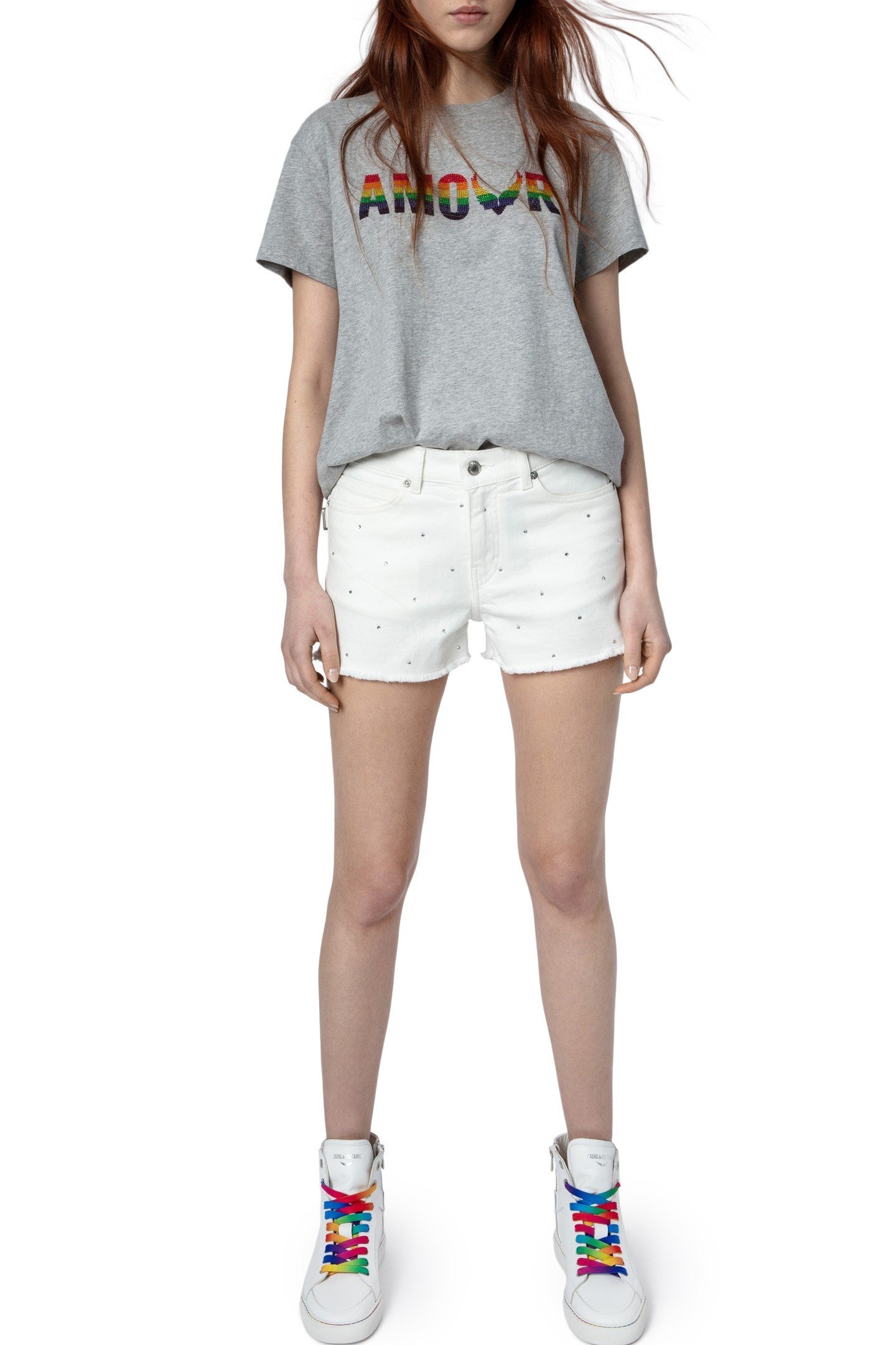 ZOE AMOUR WINGS T-SHIRT GRIS CHINE 6