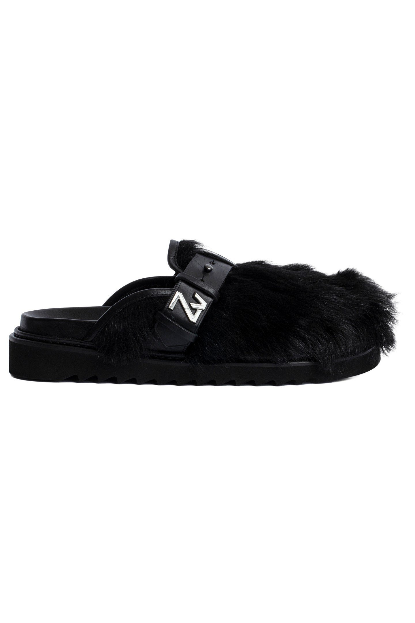 ALPHA MULE HAIRY LAMBSKIN NOIR 1